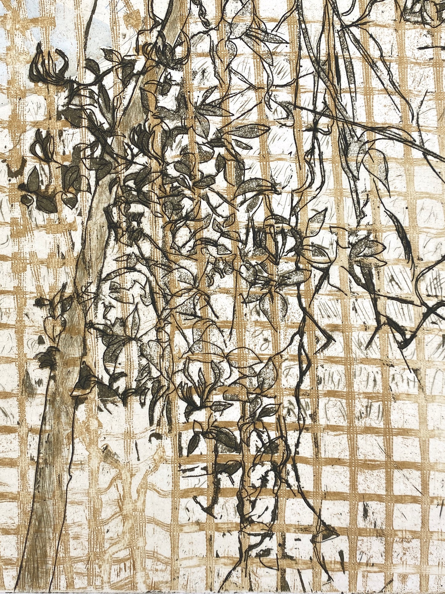 Farbradierung "Verhangene Landschaft" von Wolfgang Werkmeister, Griffelkunst Edition, 1974