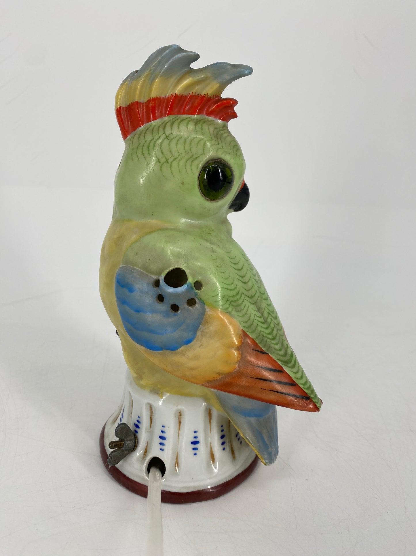 Keramik Tischlampe in Form eines Kakadus, DDR 1970er