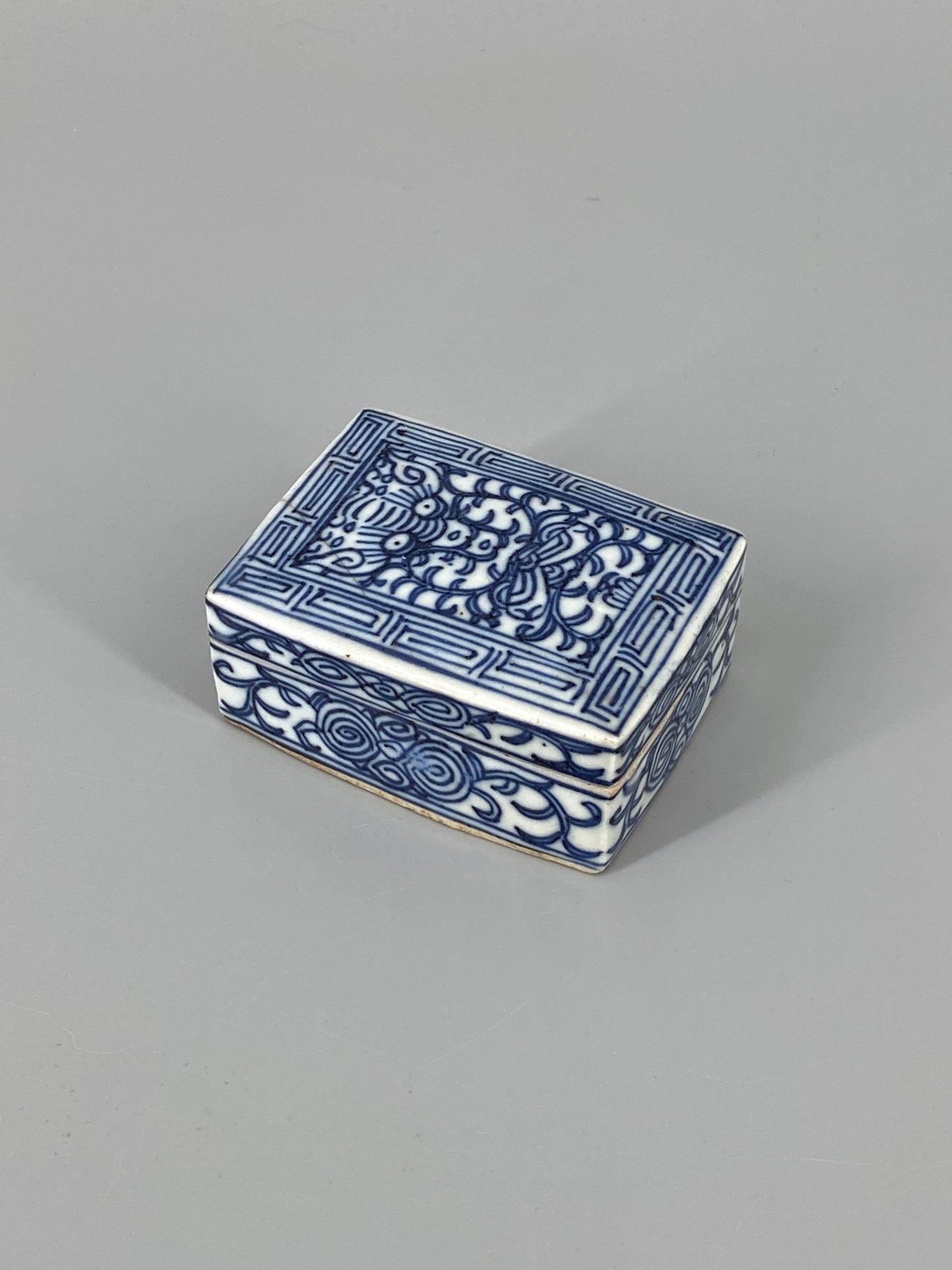 antike chinesische Porzellan Deckeldose, aus der Qing Dynastie