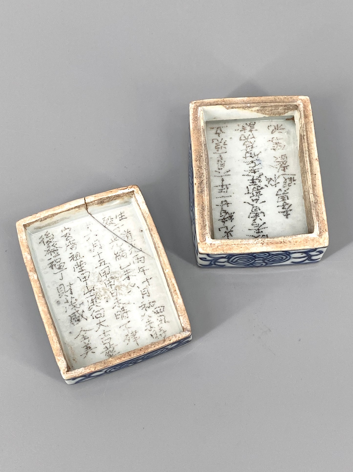 antike chinesische Porzellan Deckeldose, aus der Qing Dynastie