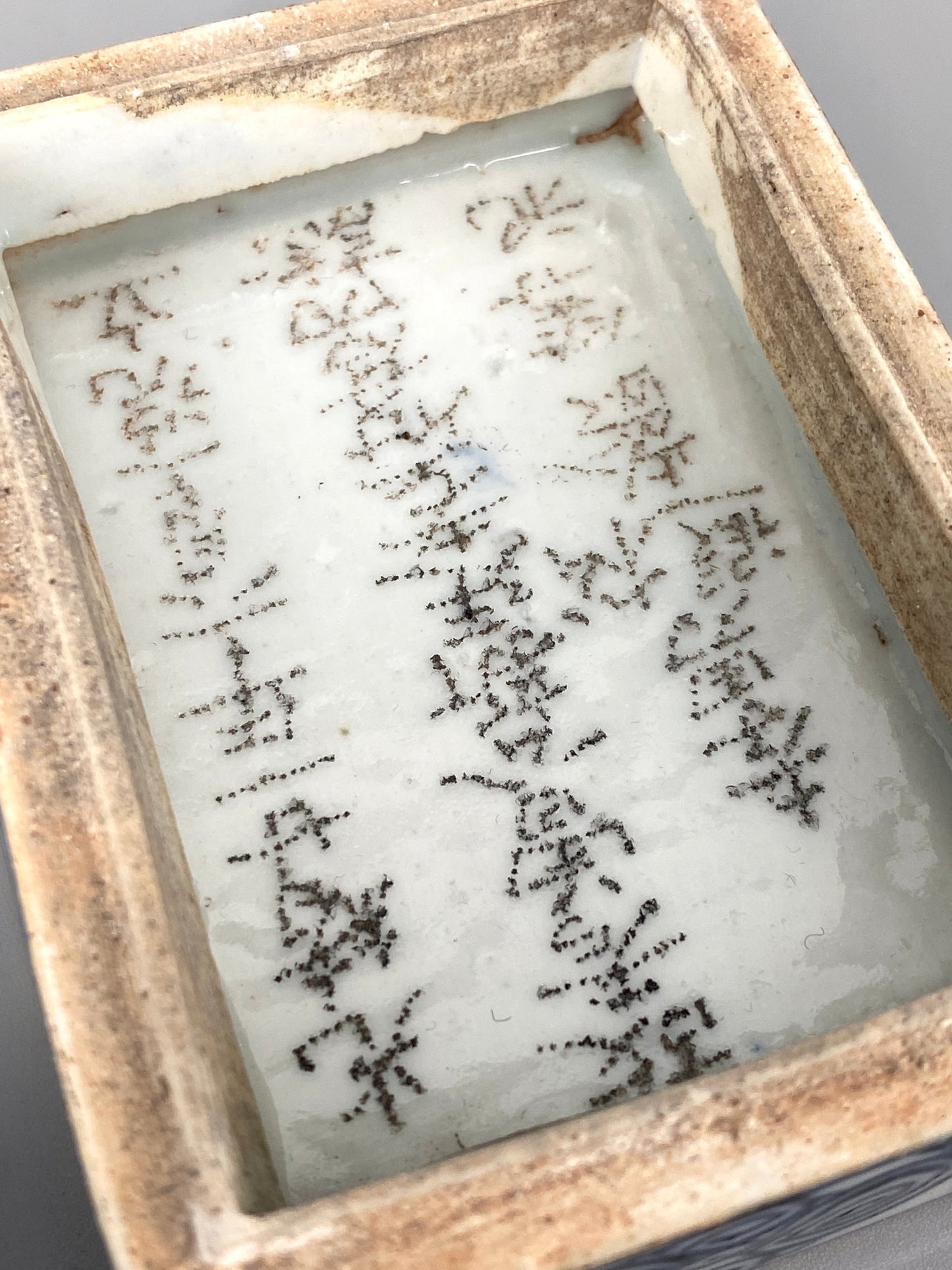 antike chinesische Porzellan Deckeldose, aus der Qing Dynastie