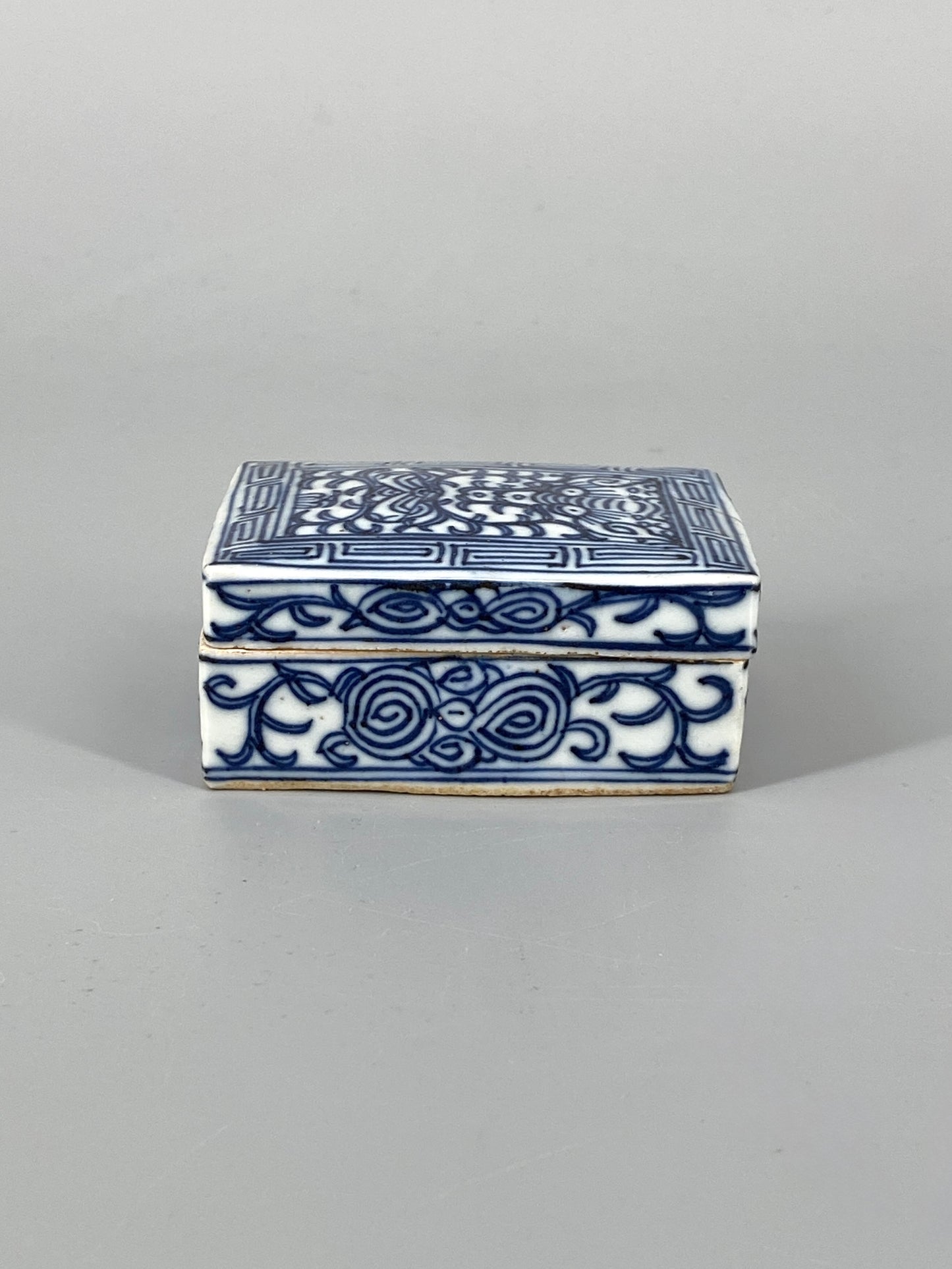 antike chinesische Porzellan Deckeldose, aus der Qing Dynastie