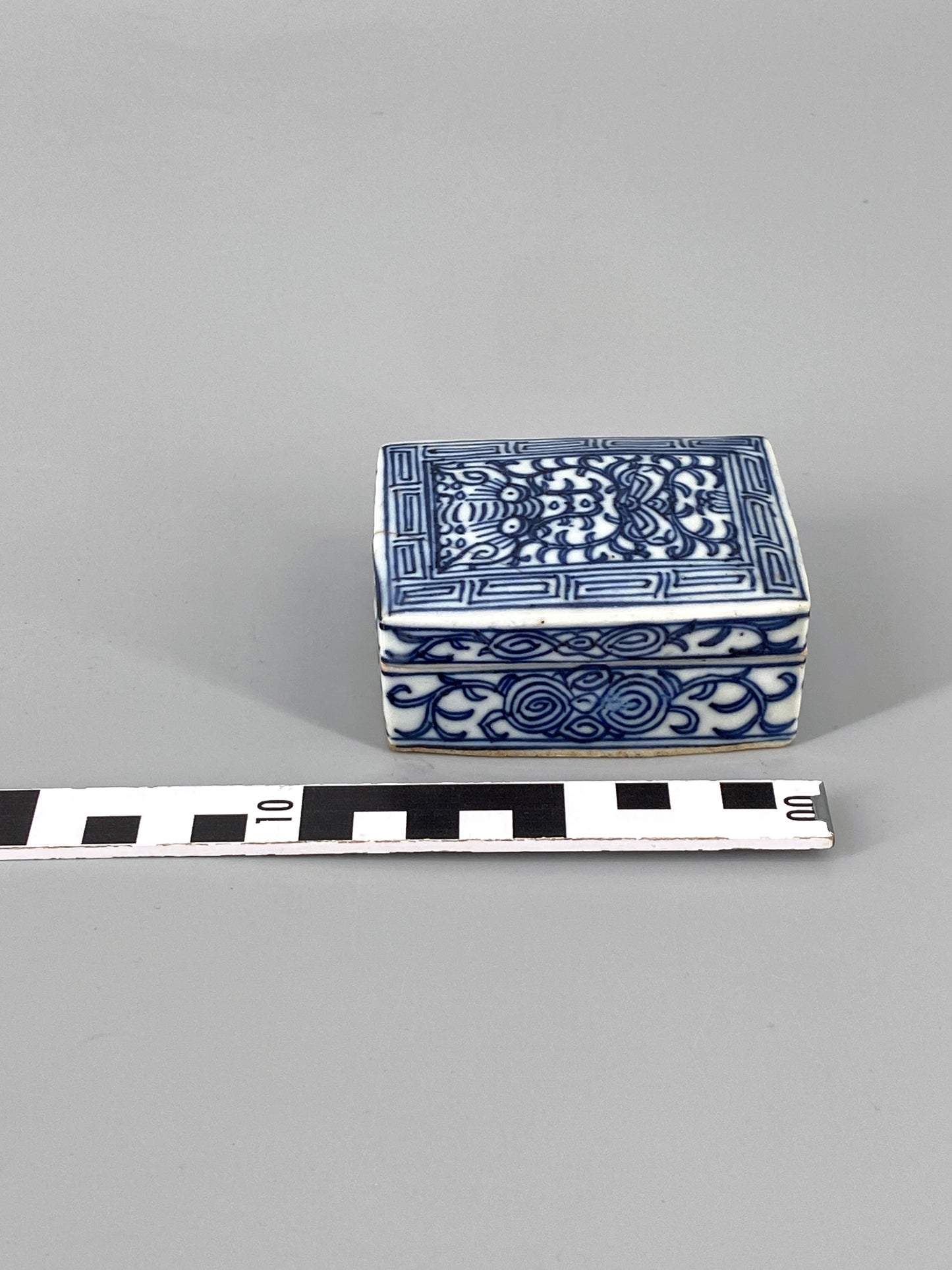 antike chinesische Porzellan Deckeldose, aus der Qing Dynastie
