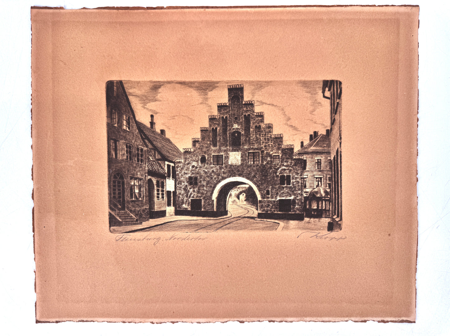 Radierung, Flensburg Nordertor