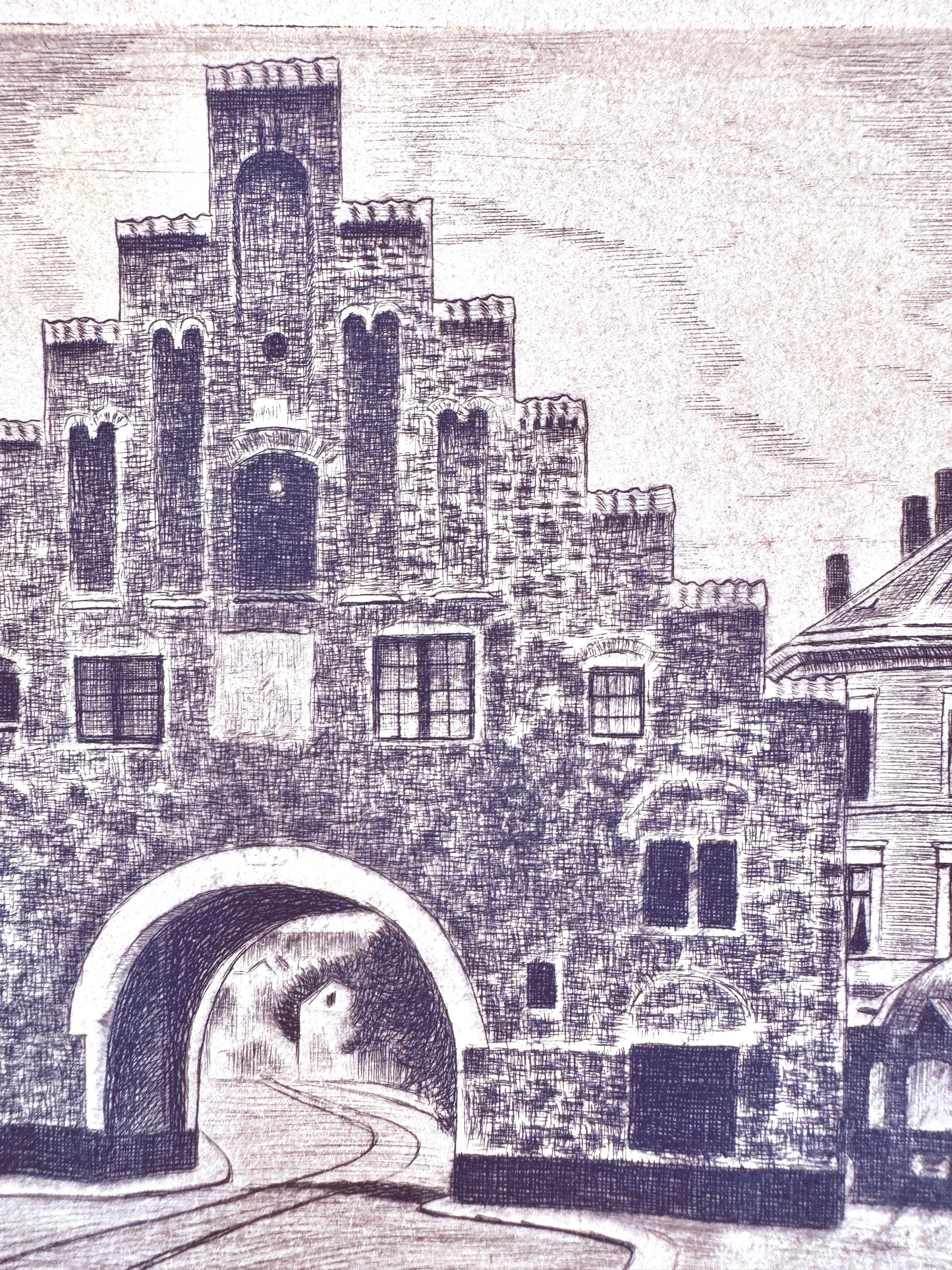 Radierung, Flensburg Nordertor