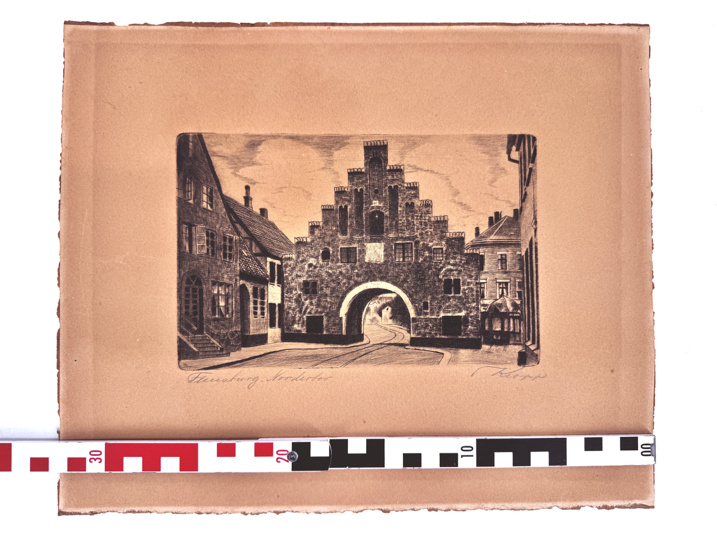 Radierung, Flensburg Nordertor