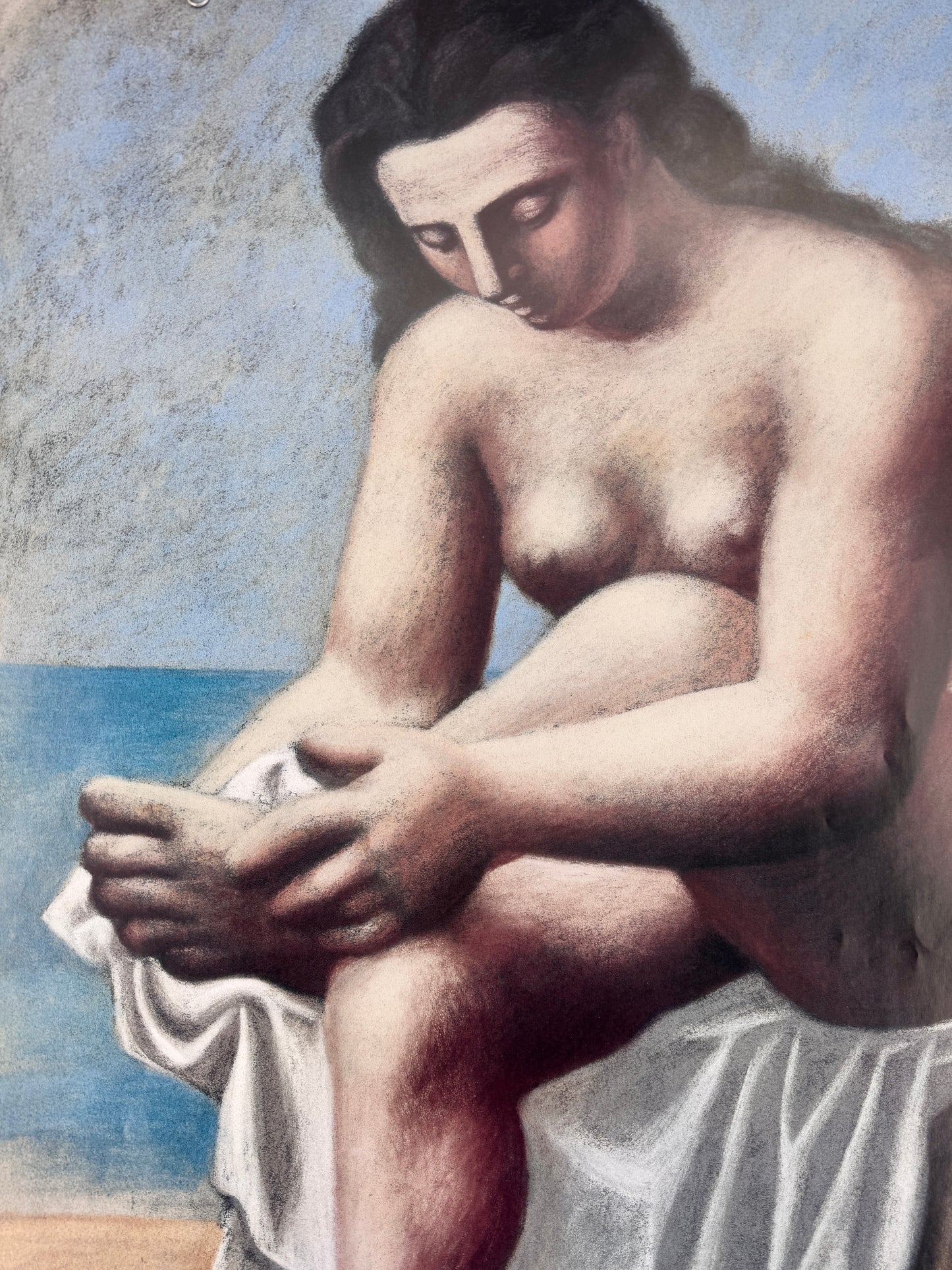 Pablo Picasso - Sitzender Akt, sich den Fuß trocknend. Ausstellungsplakat Museum Berggruen, Berlin