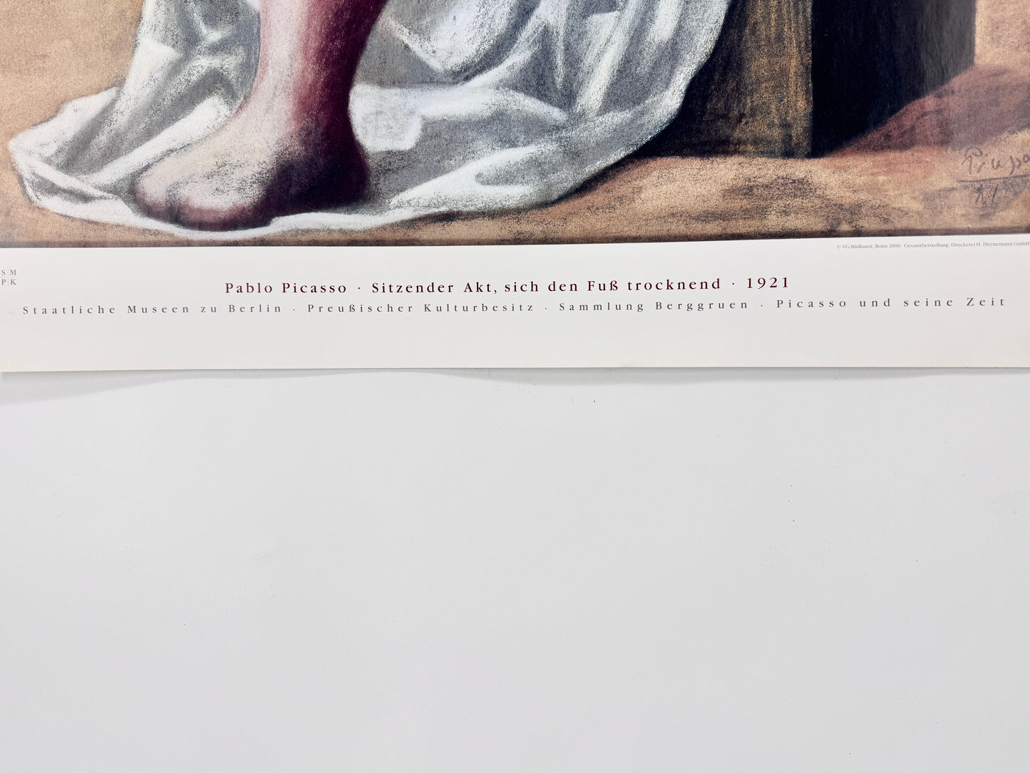 Pablo Picasso - Sitzender Akt, sich den Fuß trocknend. Ausstellungsplakat Museum Berggruen, Berlin