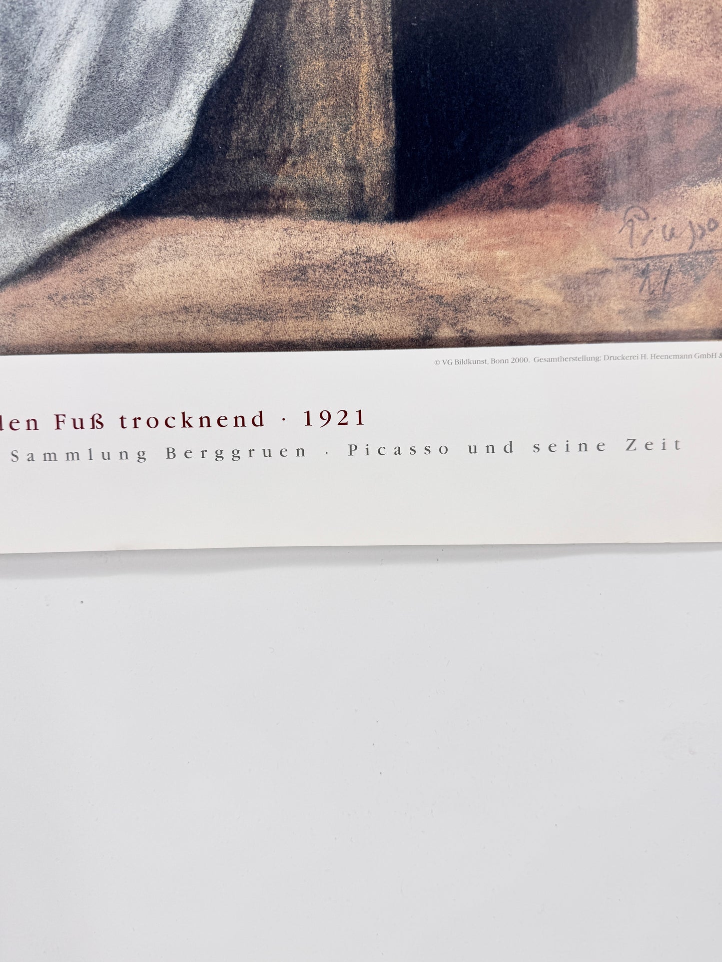 Pablo Picasso - Sitzender Akt, sich den Fuß trocknend. Ausstellungsplakat Museum Berggruen, Berlin