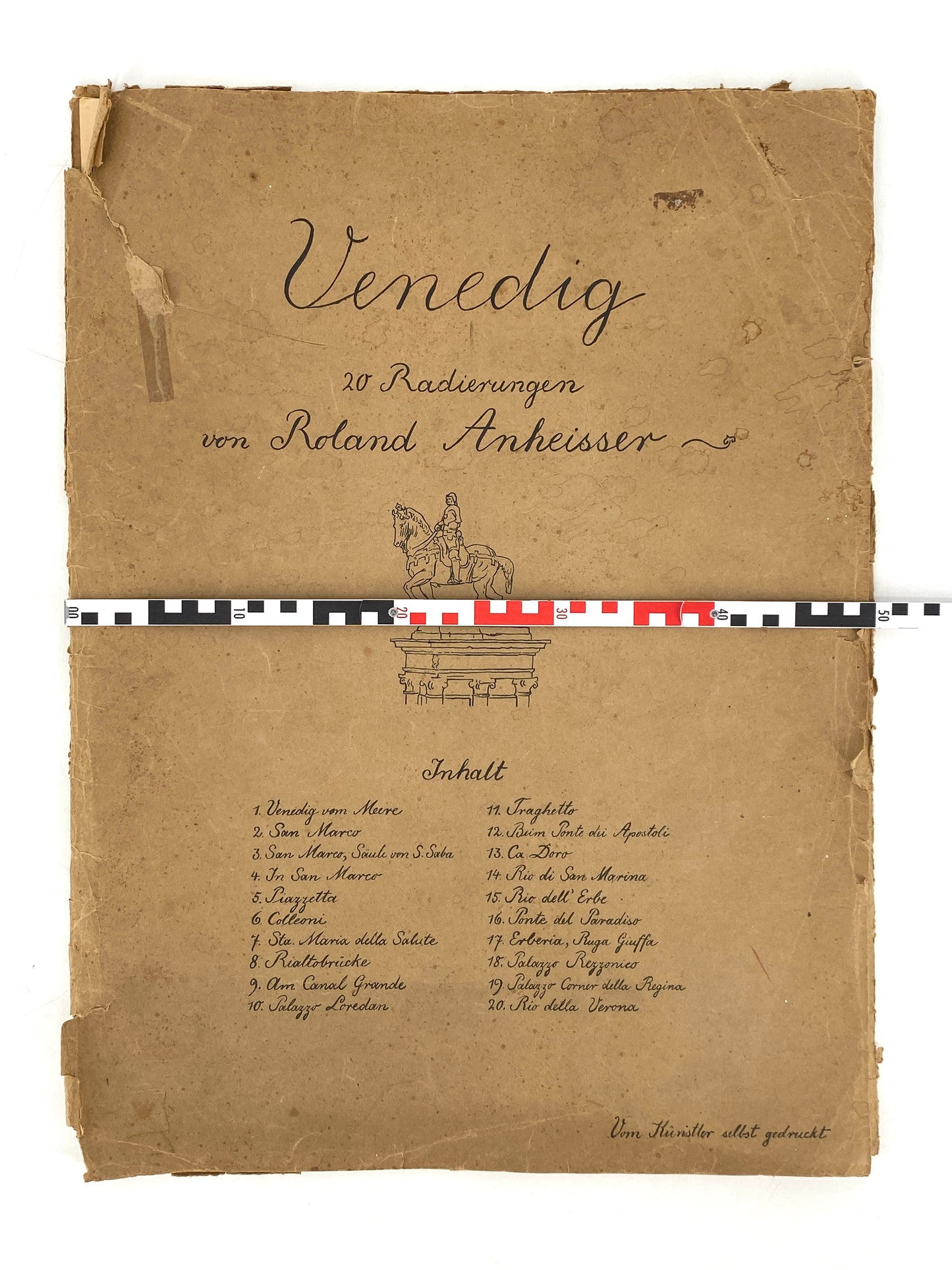 Mappe "Venedig" mit 20 Radierungen von Roland Anheisser (1877–1949), um 1914