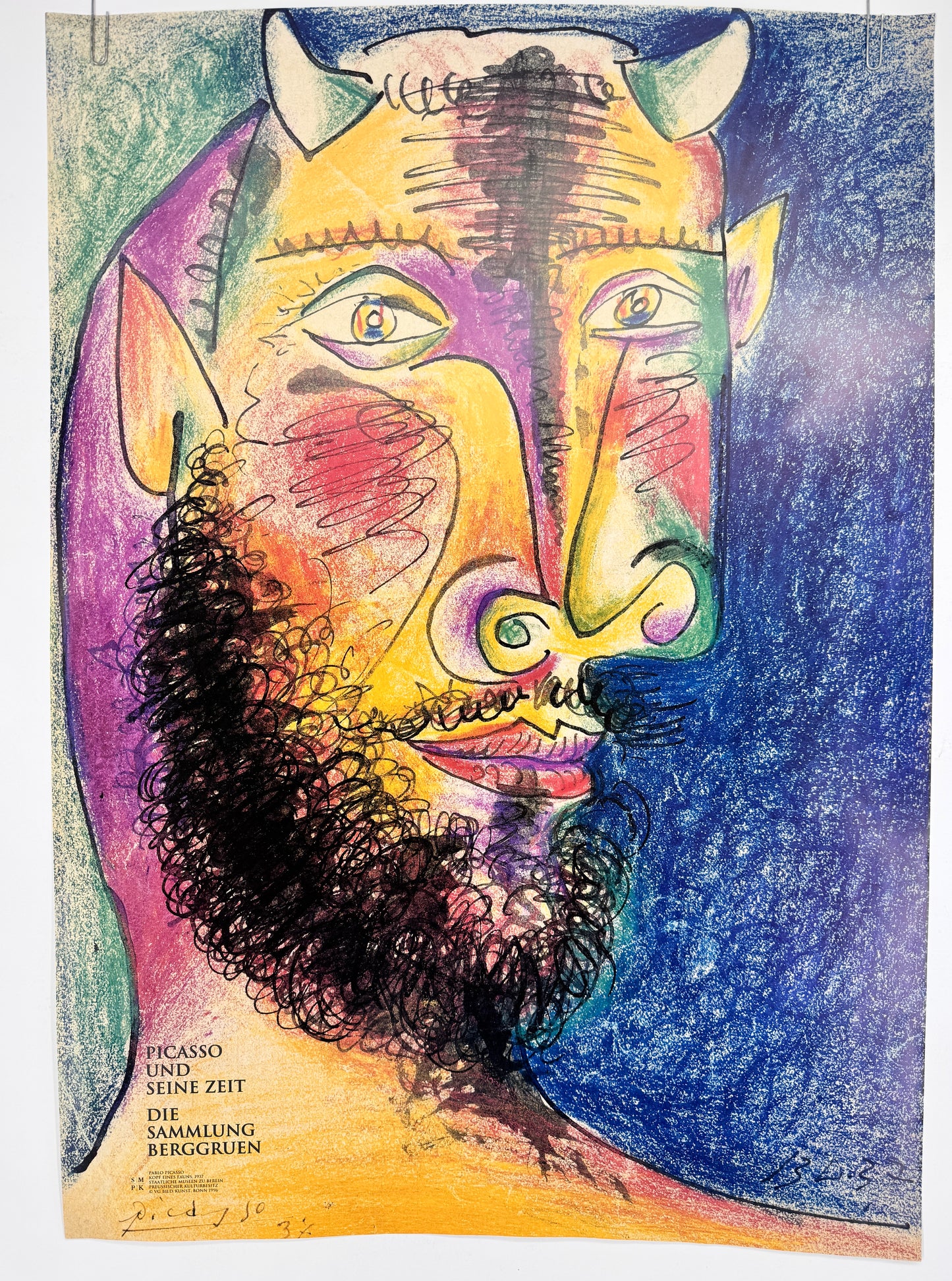 Pablo Picasso - Kopf eines Fauns. Ausstellungsplakat Sammlung Berggruen, Berlin
