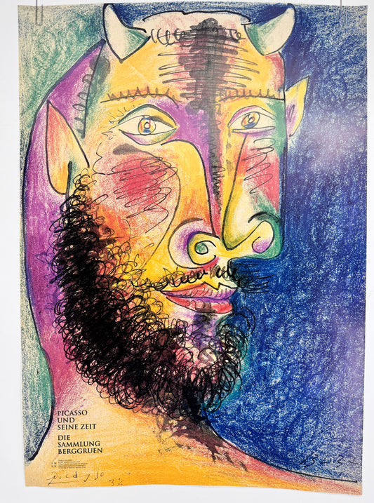 Pablo Picasso - Kopf eines Fauns. Ausstellungsplakat Sammlung Berggruen, Berlin