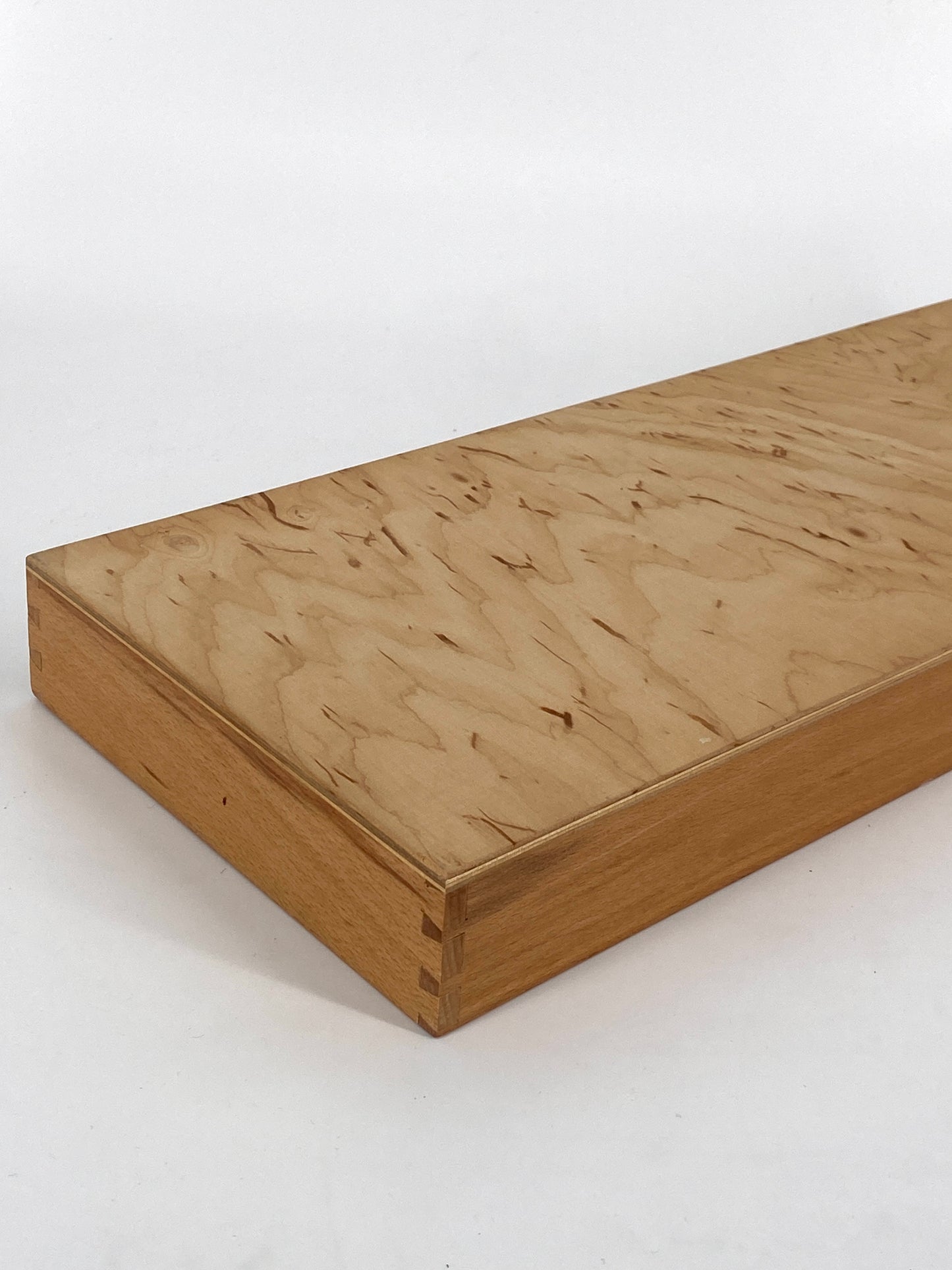 Besteckkasten aus Buchenholz, mit 4 Fächern zur Sortierung