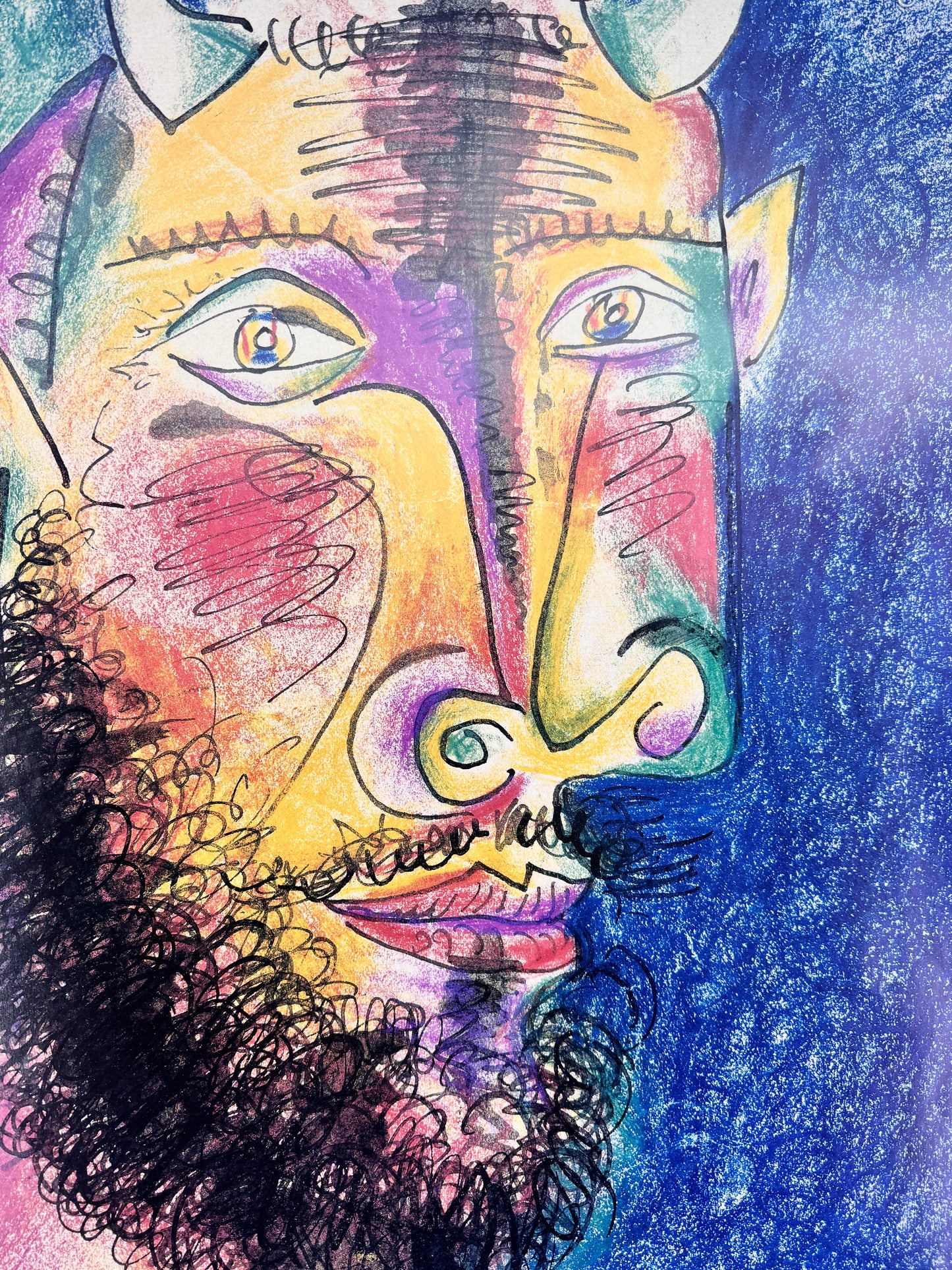 Pablo Picasso - Kopf eines Fauns. Ausstellungsplakat Sammlung Berggruen, Berlin