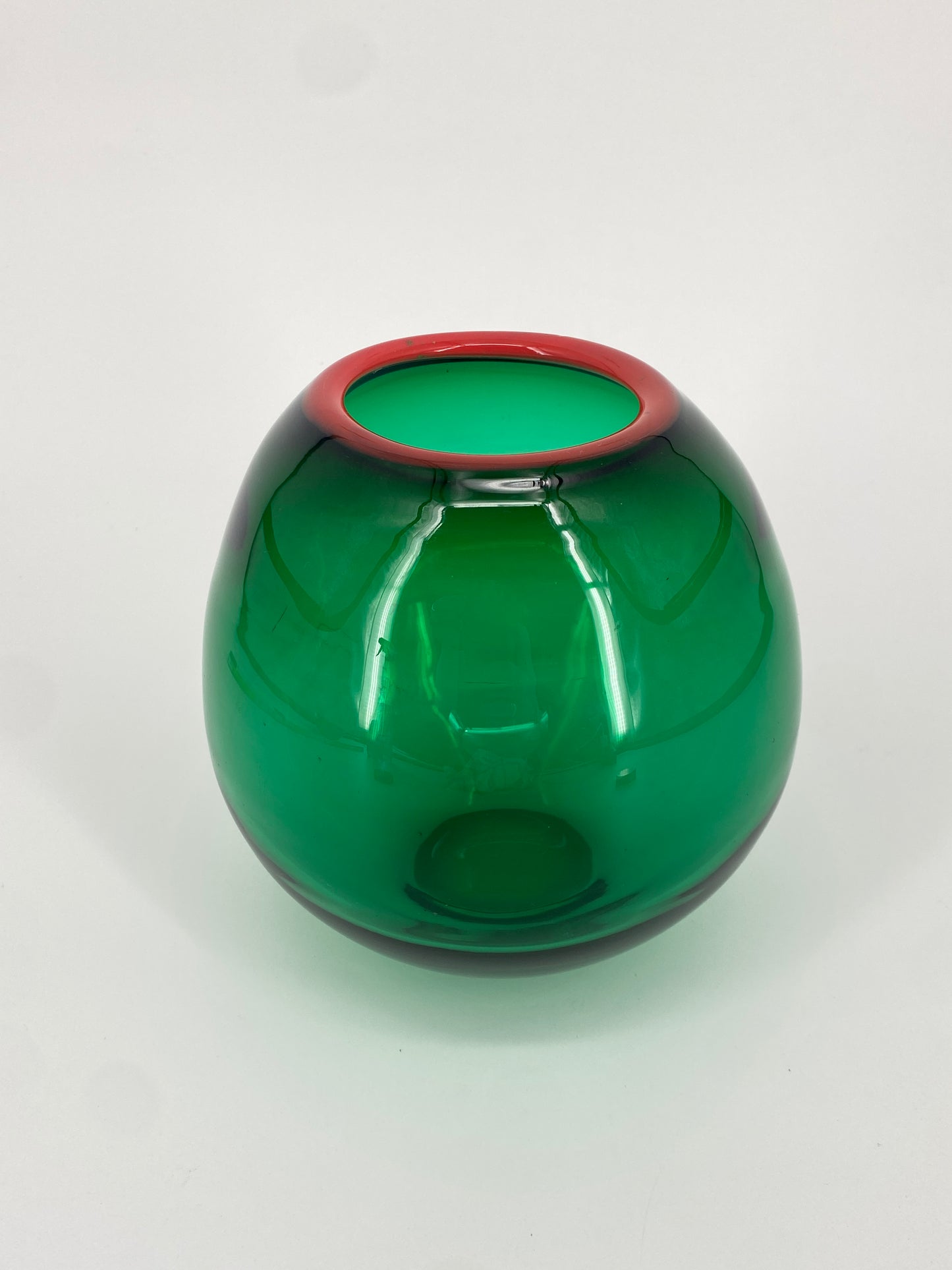 Glas Kugelvase aus Italien, Mid Century