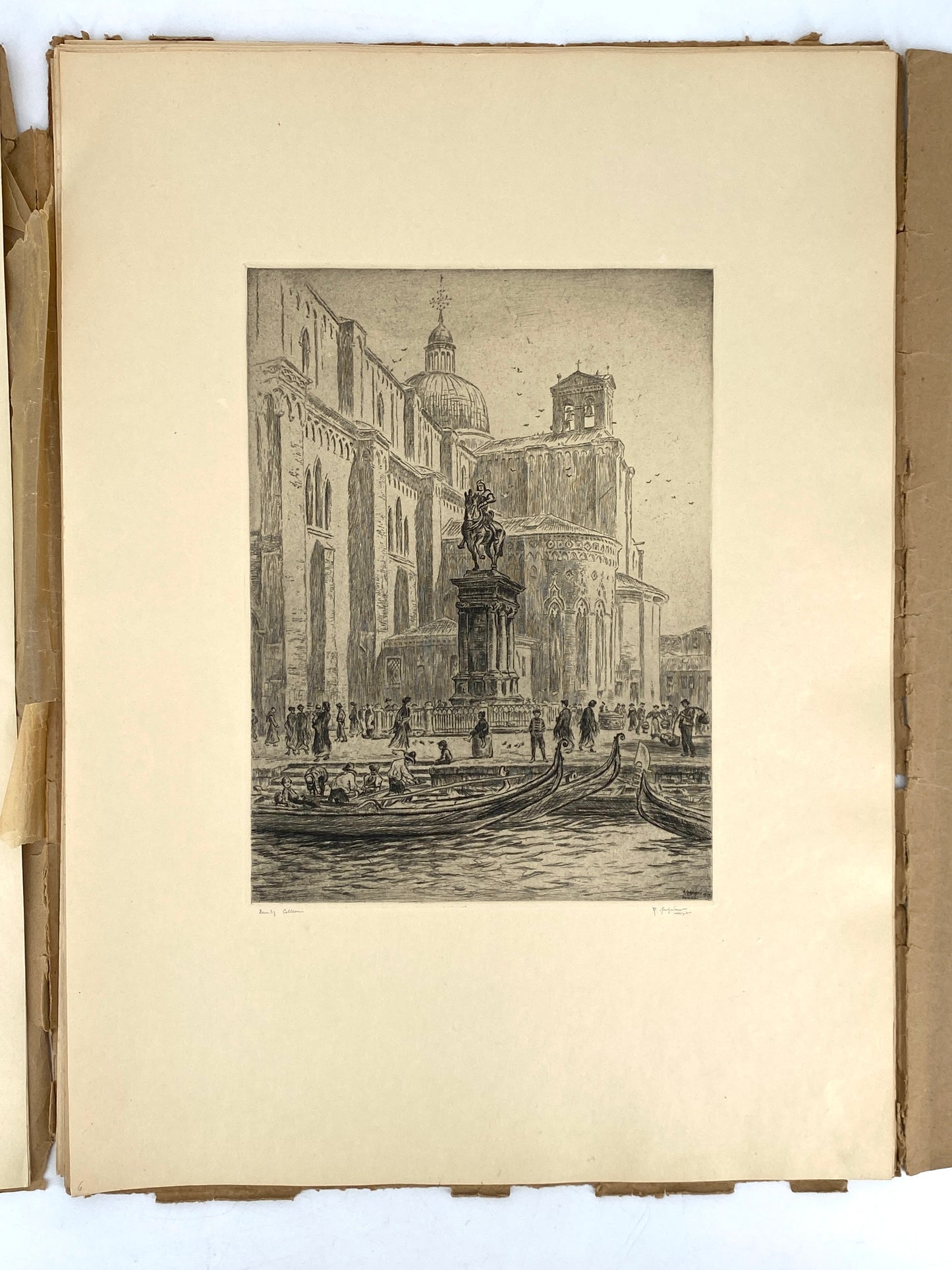 Mappe "Venedig" mit 20 Radierungen von Roland Anheisser (1877–1949), um 1914