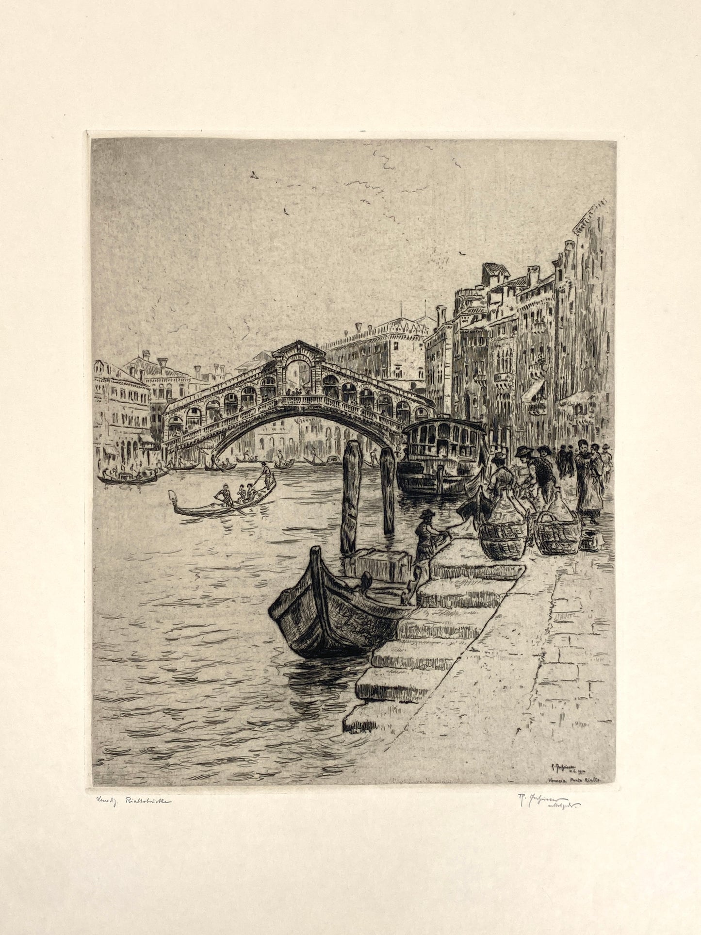 Mappe "Venedig" mit 20 Radierungen von Roland Anheisser (1877–1949), um 1914