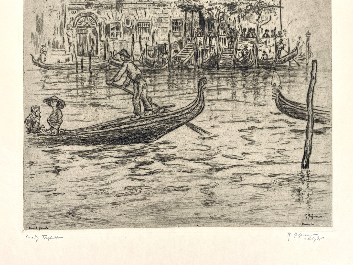 Mappe "Venedig" mit 20 Radierungen von Roland Anheisser (1877–1949), um 1914