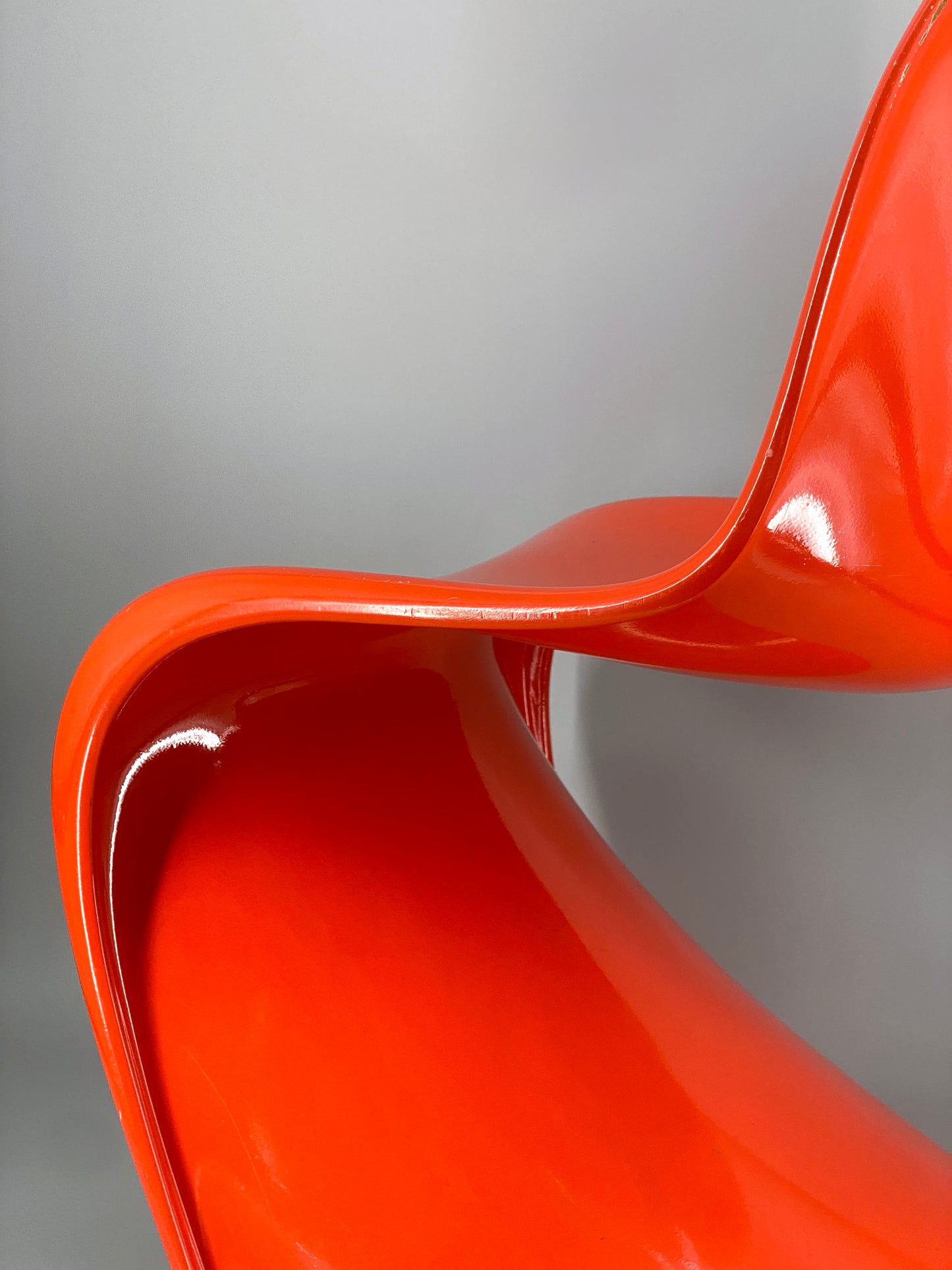 orangener Space Age Stuhl, Panton Vitra Replika