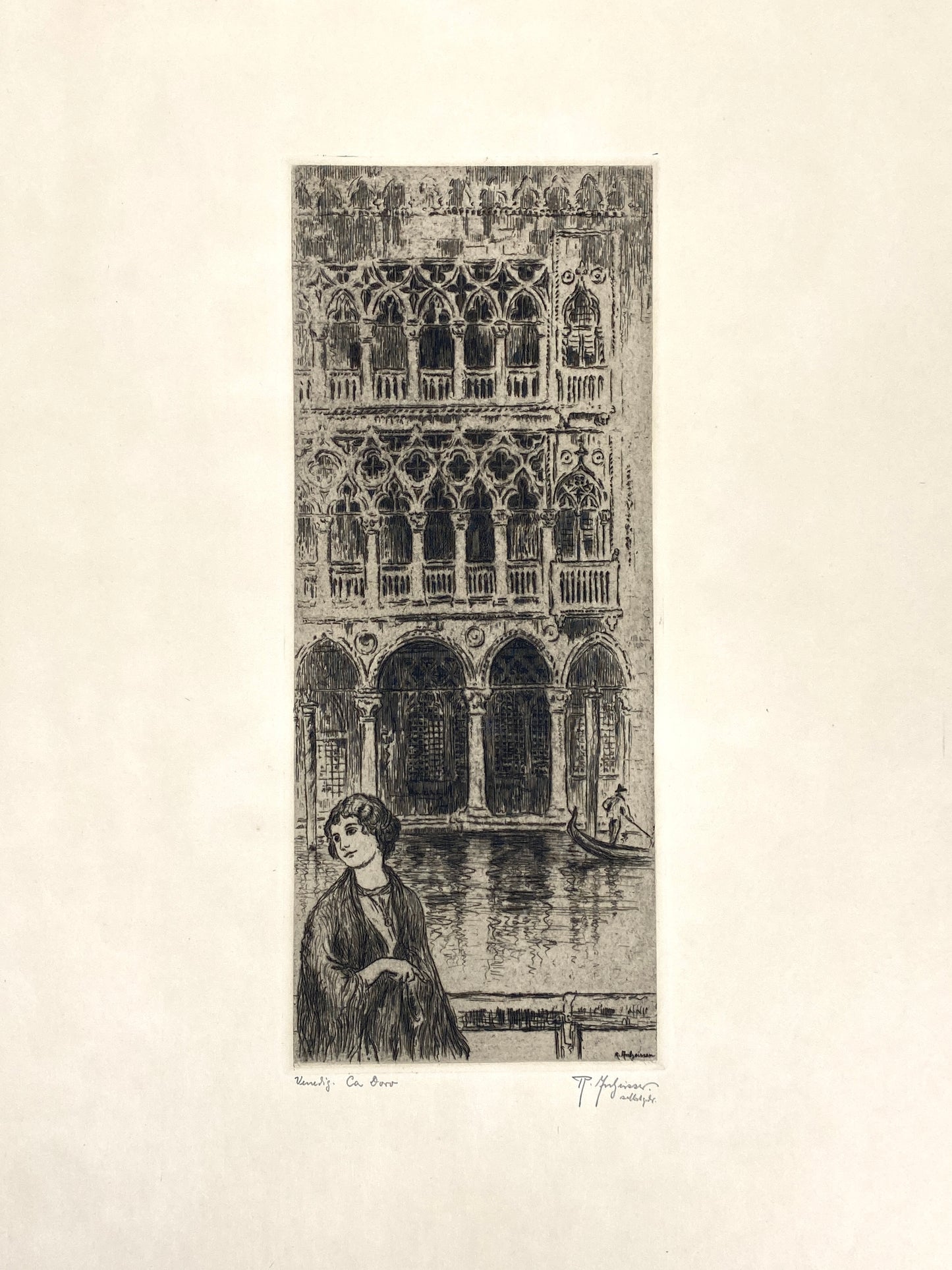 Mappe "Venedig" mit 20 Radierungen von Roland Anheisser (1877–1949), um 1914