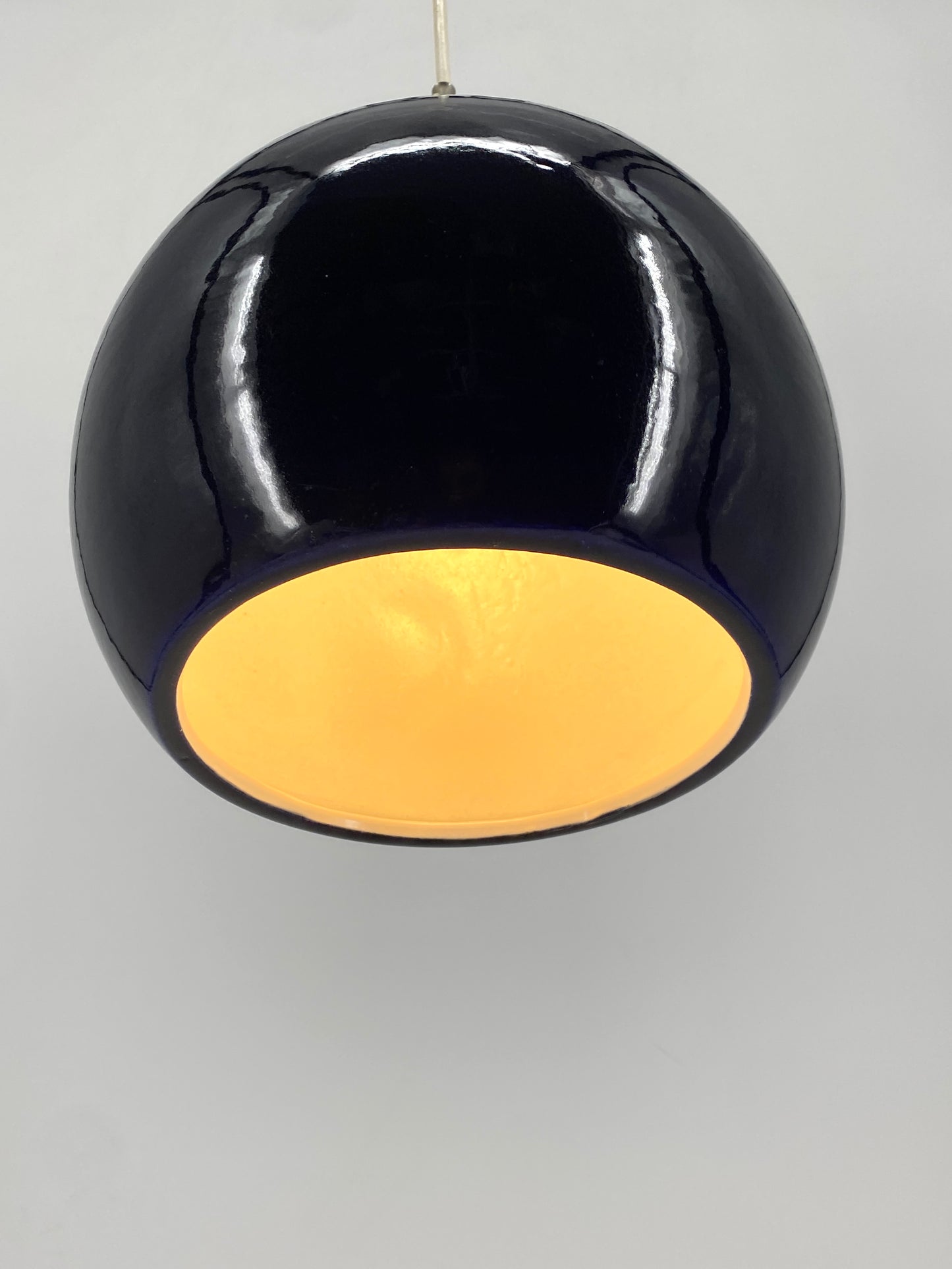 Kugellampe aus glasierter Keramik, Deutschland um 1960