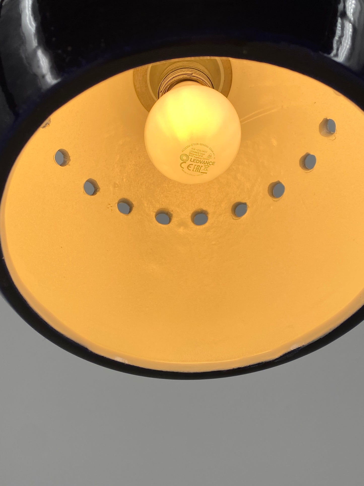 Kugellampe aus glasierter Keramik, Deutschland um 1960