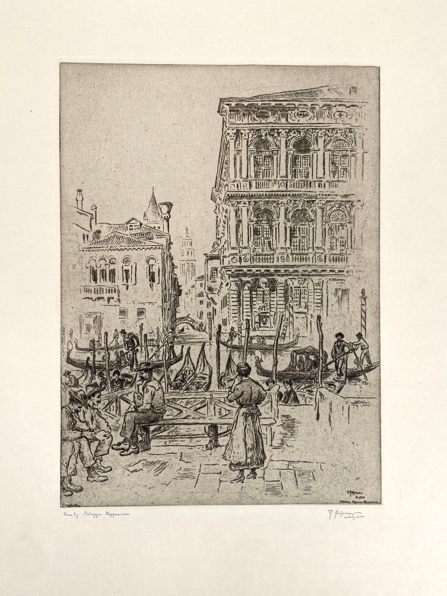 Mappe "Venedig" mit 20 Radierungen von Roland Anheisser (1877–1949), um 1914