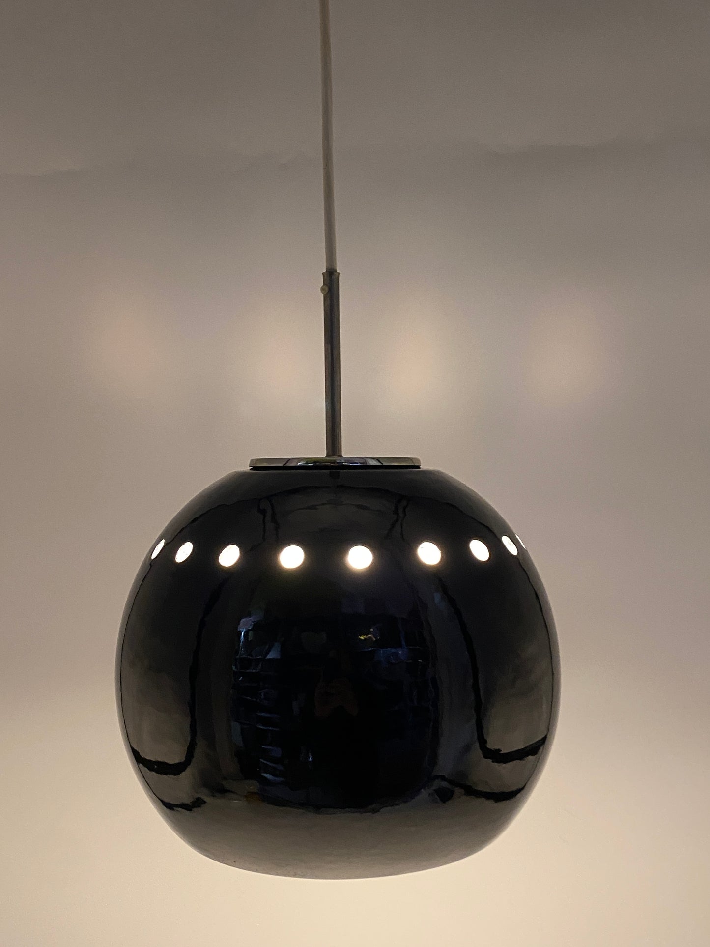 Kugellampe aus glasierter Keramik, Deutschland um 1960