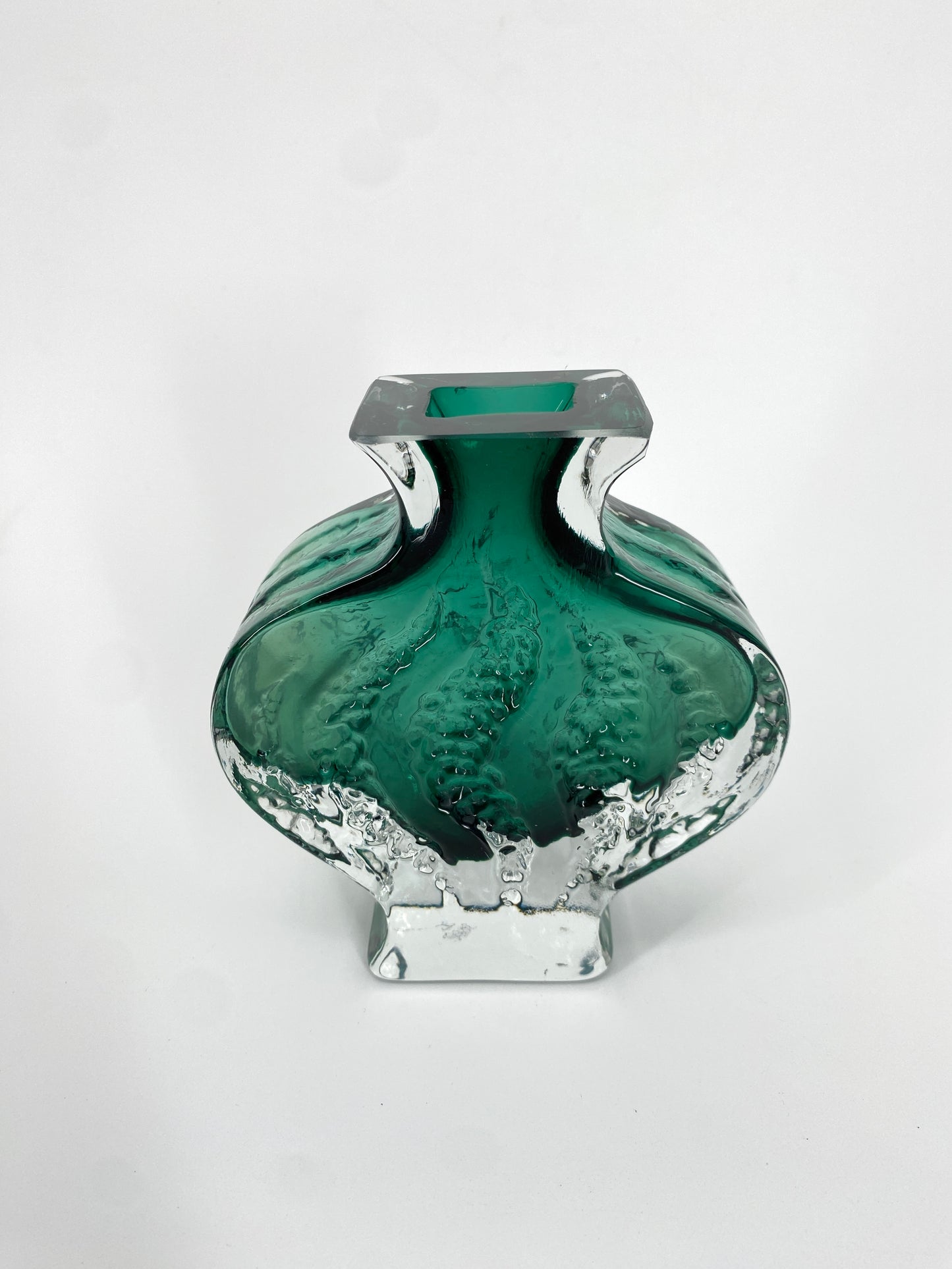 Brutalistische Eisglas Vase "Exquisit" von Kurt Wokan für Ingrid Glashütte, 1970er