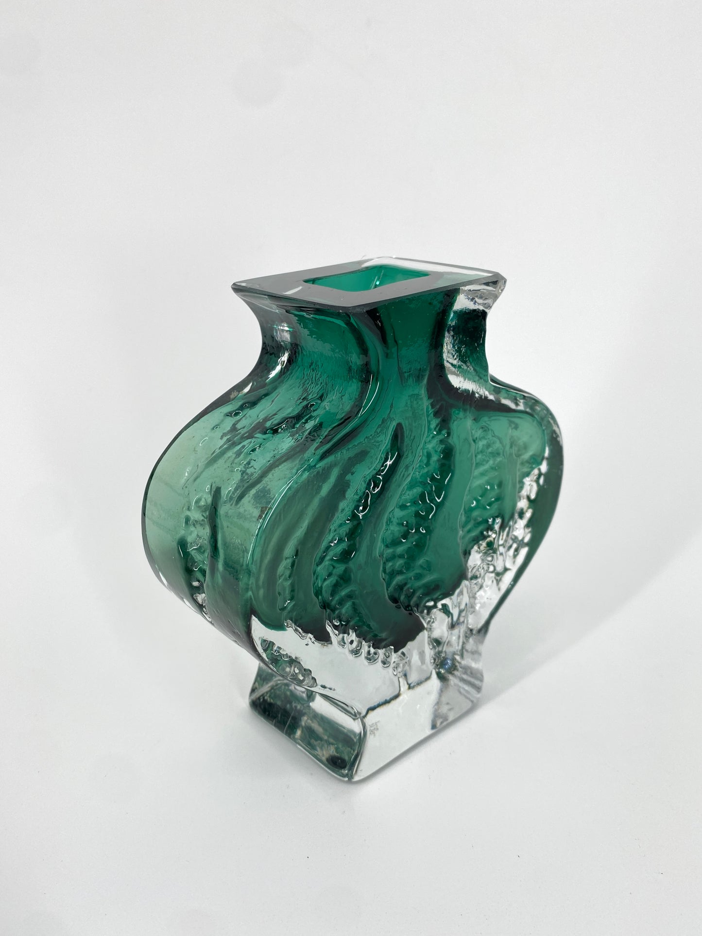 Brutalistische Eisglas Vase "Exquisit" von Kurt Wokan für Ingrid Glashütte, 1970er