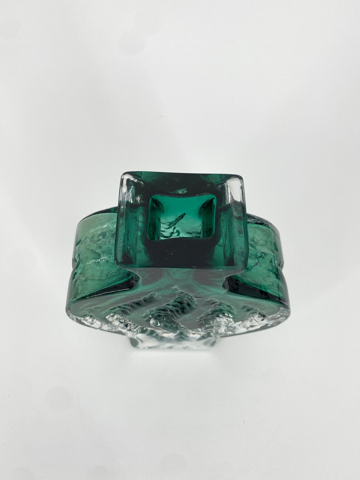 Brutalistische Eisglas Vase "Exquisit" von Kurt Wokan für Ingrid Glashütte, 1970er