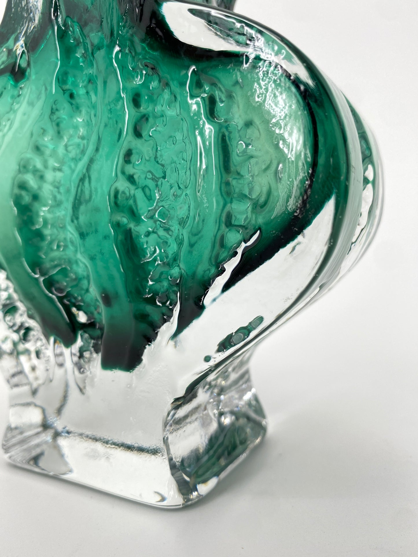 Brutalistische Eisglas Vase "Exquisit" von Kurt Wokan für Ingrid Glashütte, 1970er