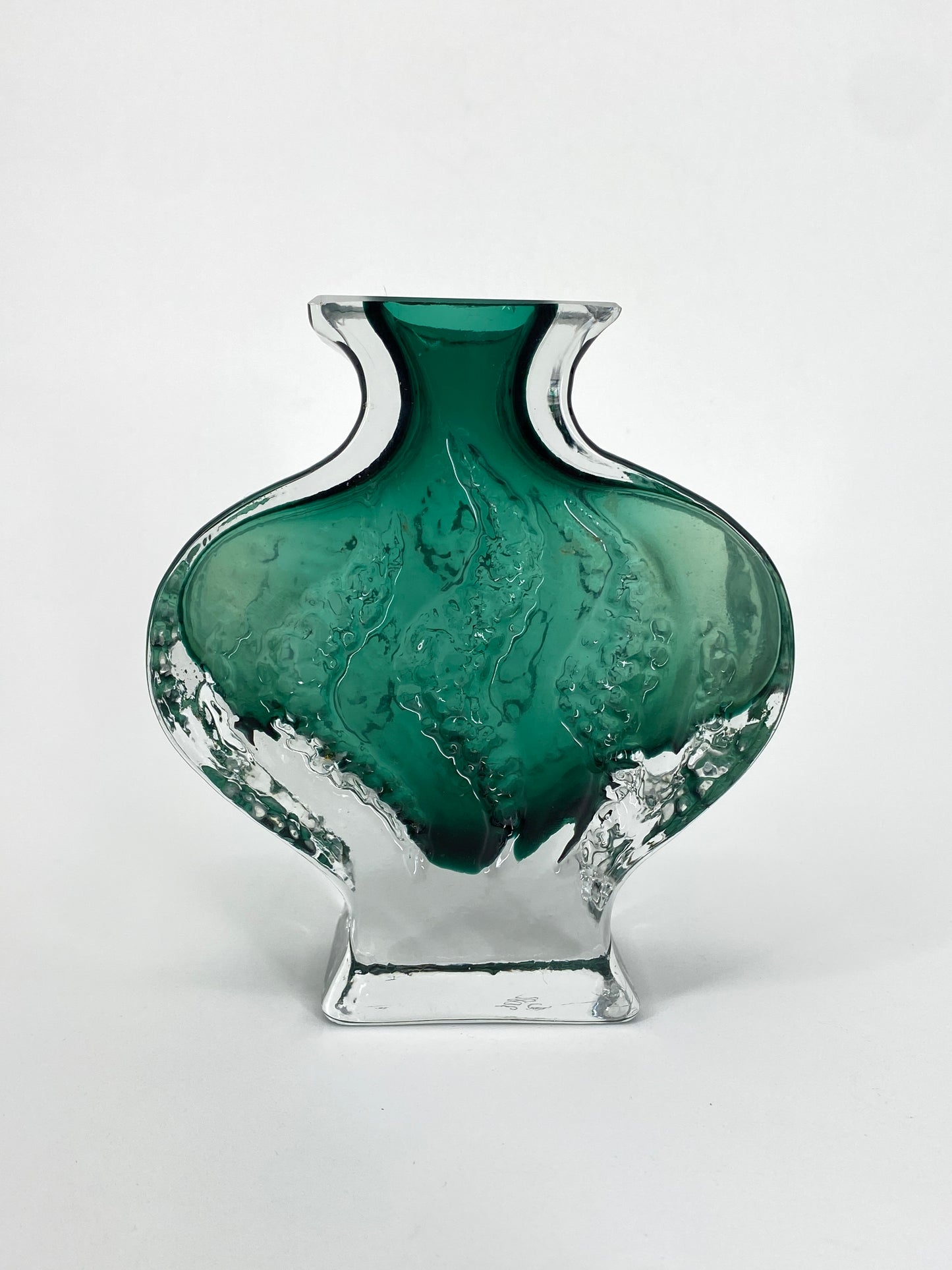 Brutalistische Eisglas Vase "Exquisit" von Kurt Wokan für Ingrid Glashütte, 1970er