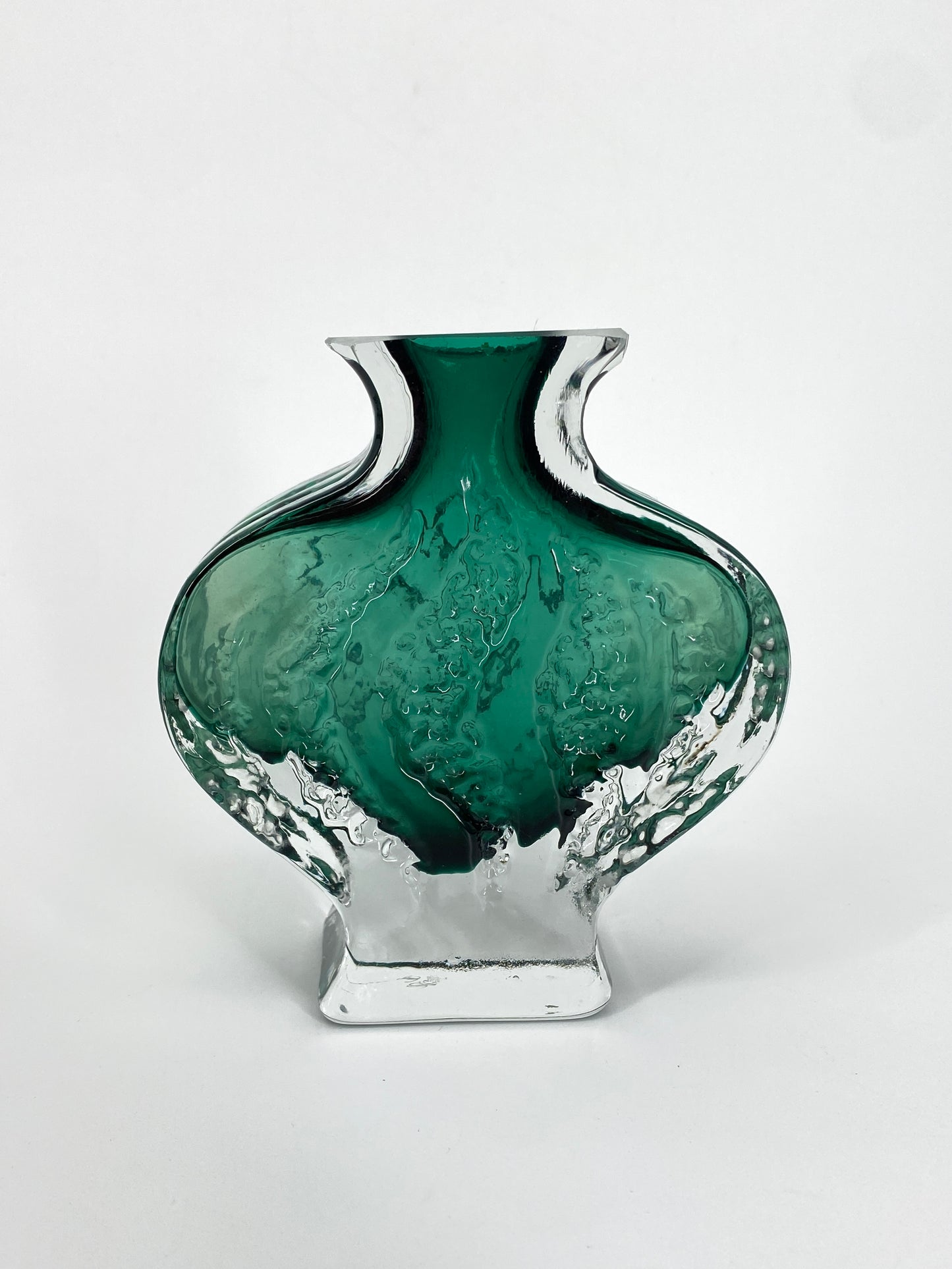 Brutalistische Eisglas Vase "Exquisit" von Kurt Wokan für Ingrid Glashütte, 1970er