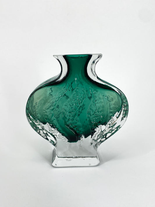 Brutalistische Eisglas Vase "Exquisit" von Kurt Wokan für Ingrid Glashütte, 1970er