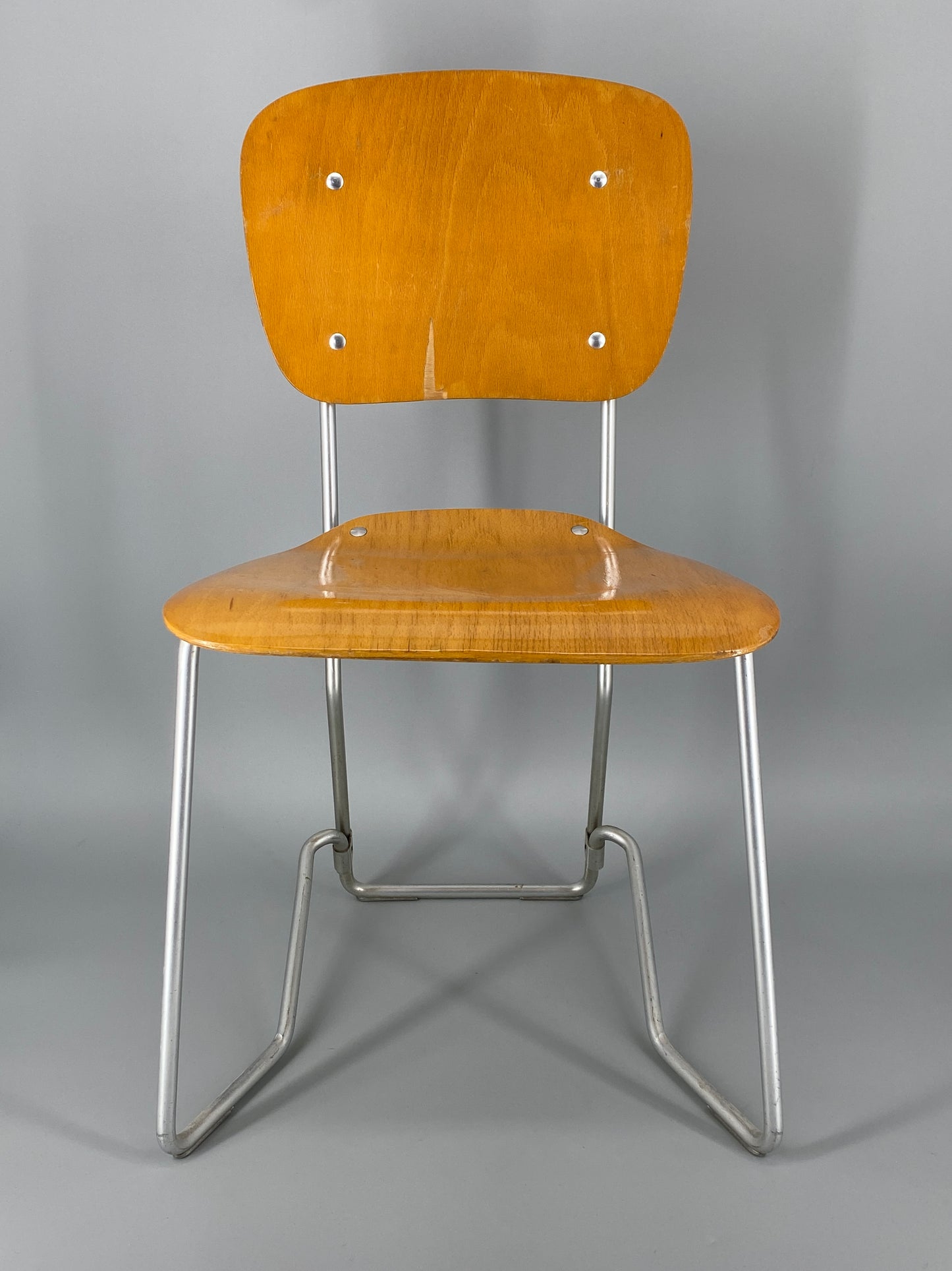 Stapelstuhl "Aluflex" von Armin Wirth, hergestellt durch Stollinger & Söhne, Zürich 50er