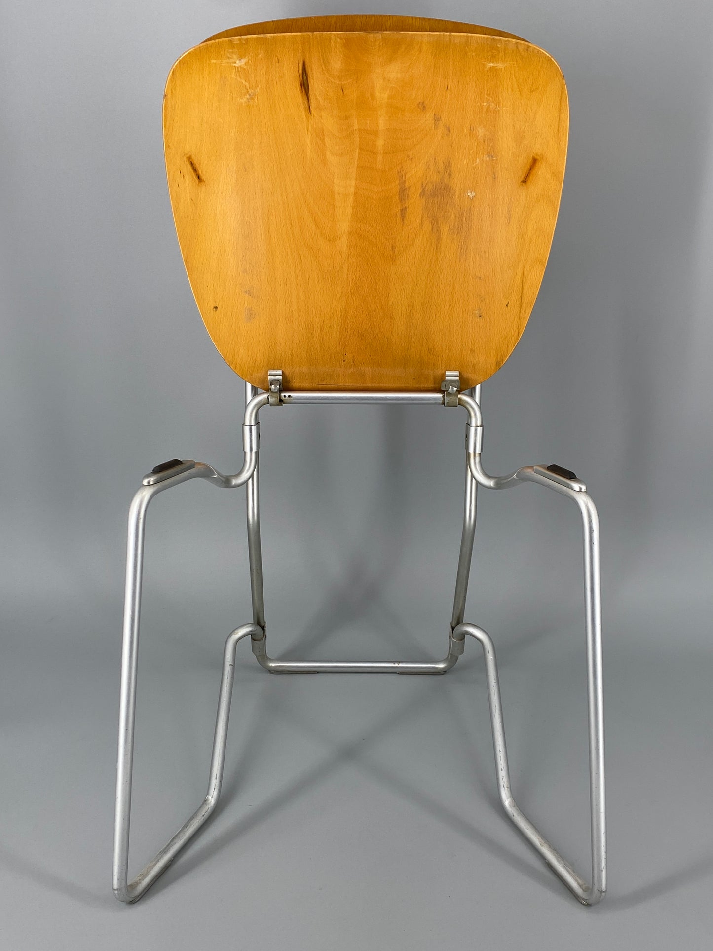 Stapelstuhl "Aluflex" von Armin Wirth, hergestellt durch Stollinger & Söhne, Zürich 50er