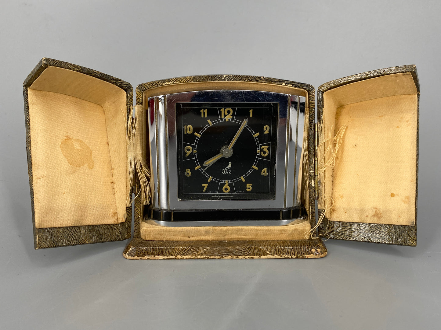 Reisewecker im Art Deco Stil von JAZ, Frankreich 1930er