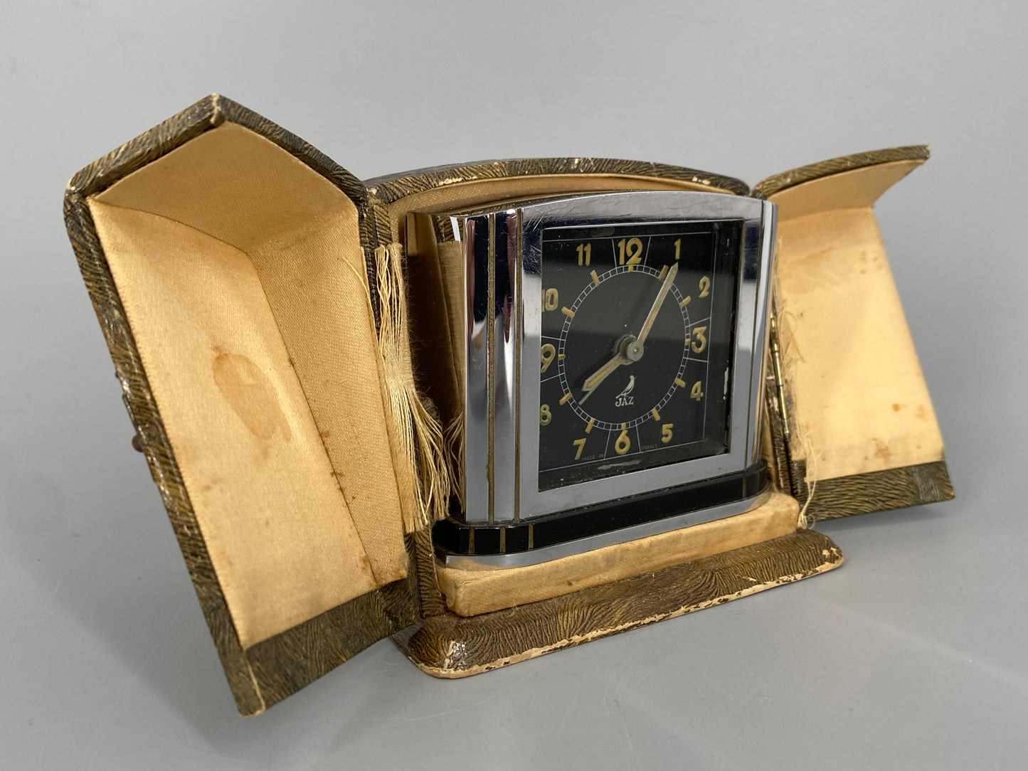 Reisewecker im Art Deco Stil von JAZ, Frankreich 1930er