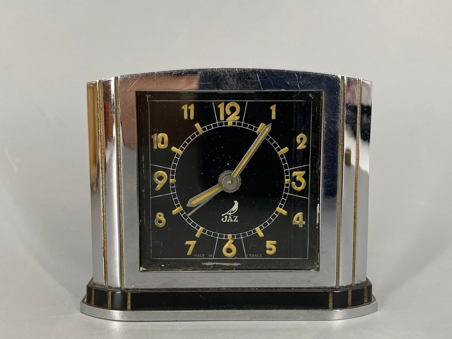 Reisewecker im Art Deco Stil von JAZ, Frankreich 1930er