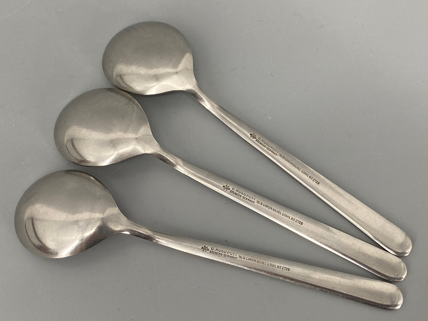 Drei, kleine Löffel aus der 2726 Serie von Carl Pott für Hugo Pott, Solingen, Deutschland 1970er