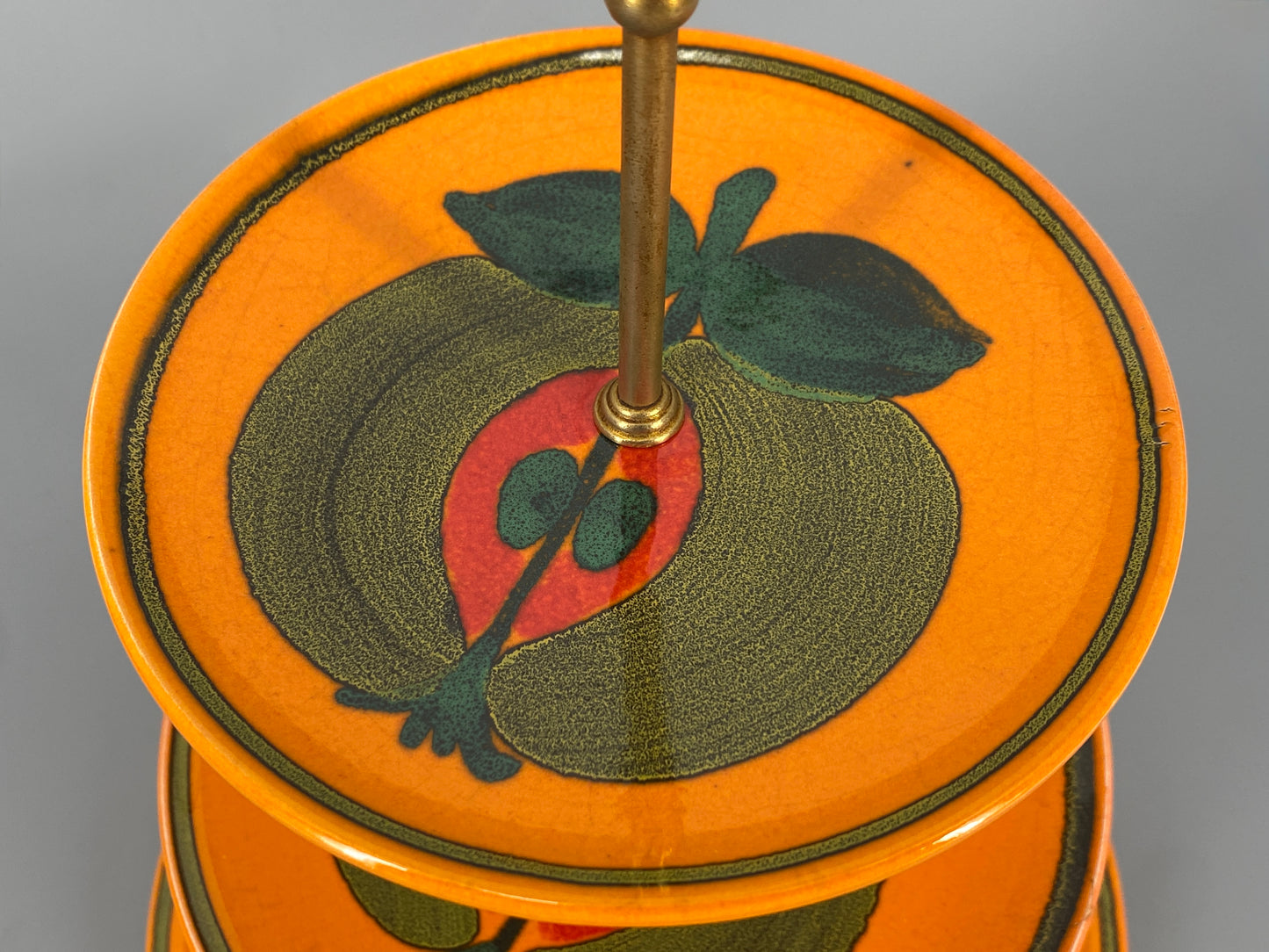 Etagere von Wächtersbach aus Keramik mit Apfelmotiv, 70er