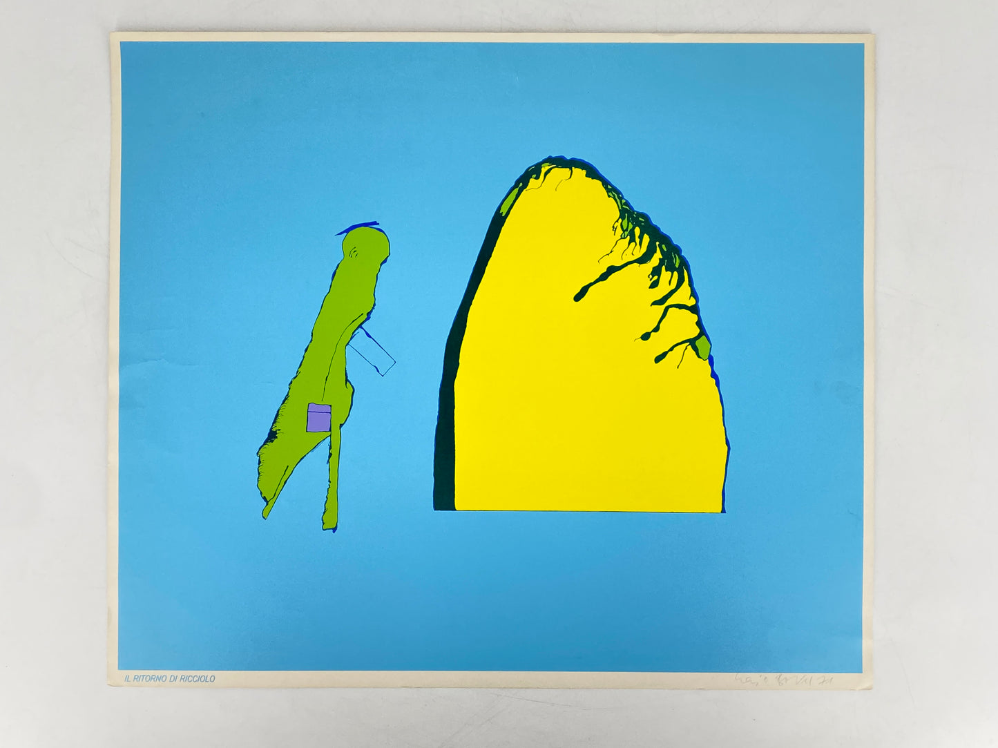 Farbsiebdruck "Il ritorno di ricciolo" von Hajo Bötel, Edition der Griffelkunst-Vereinigung, Hamburg 1971