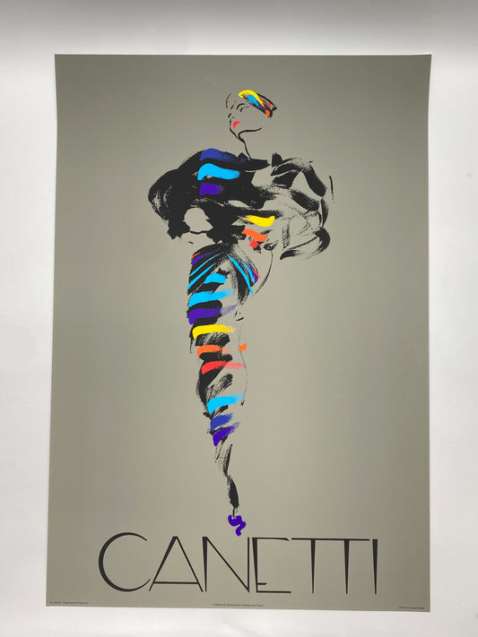Plakat "Schwarzes Kleid" ein hochwertiger Siebdruck von Michel Canetti, 80er Jahre