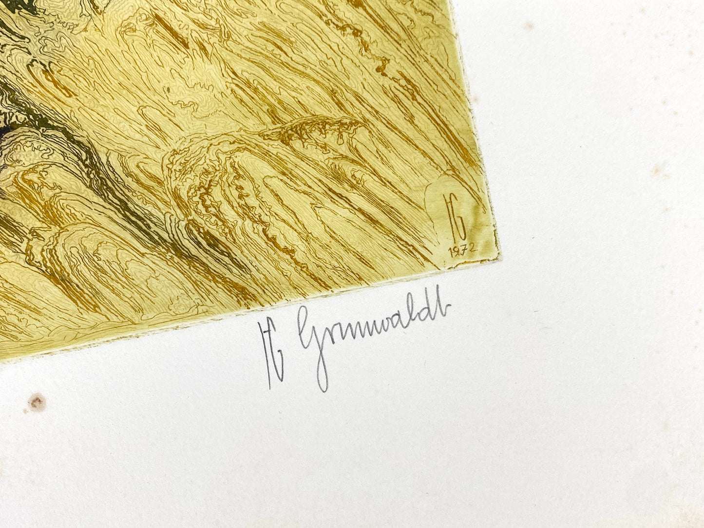 Farbradierung einer Meereslandschaft von Herbert Grunwaldt (1929–2014), Edition der Griffelkunst-Vereinigung, Hamburg 1972