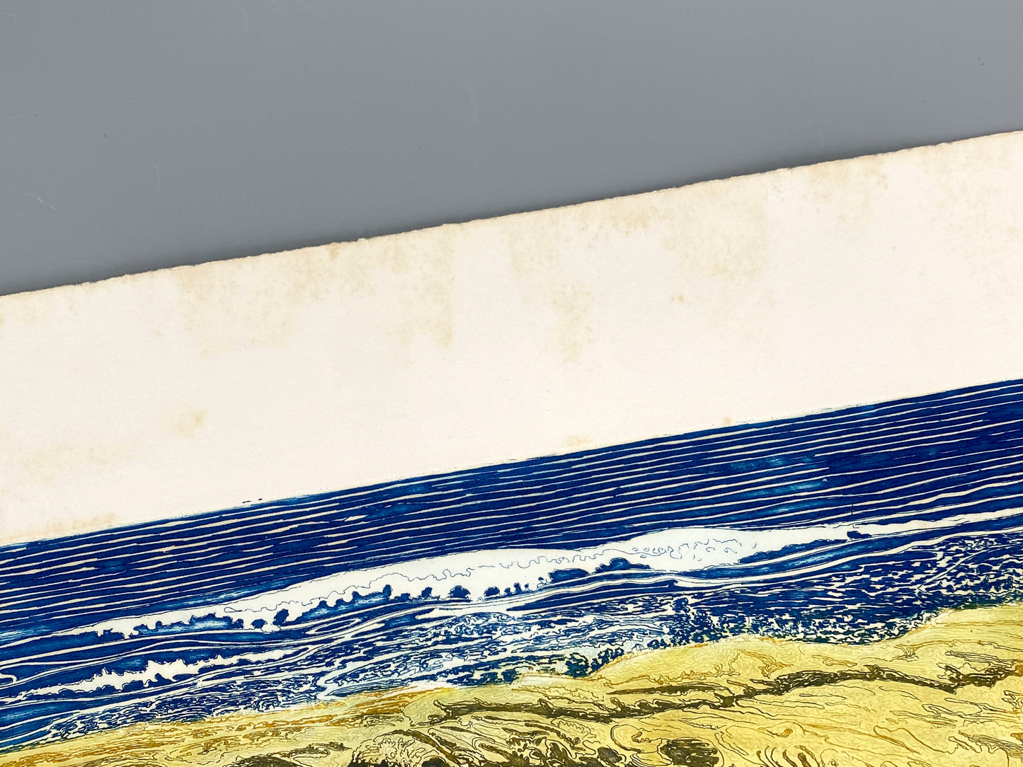 Farbradierung einer Meereslandschaft von Herbert Grunwaldt (1929–2014), Edition der Griffelkunst-Vereinigung, Hamburg 1972