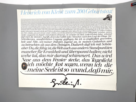 Literaturplakat, Heinrich Von Kleist zum 200 Geburtstag. Jubiläum, Akademie der Künste Berlin
