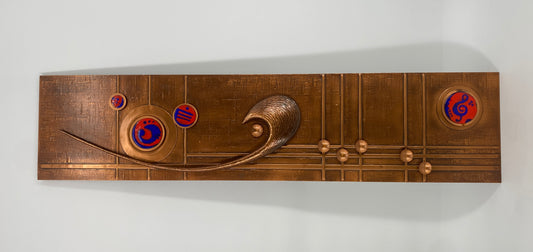 Großes Wandbild Relief, Gebr. Kupfer, 1970er Jahre