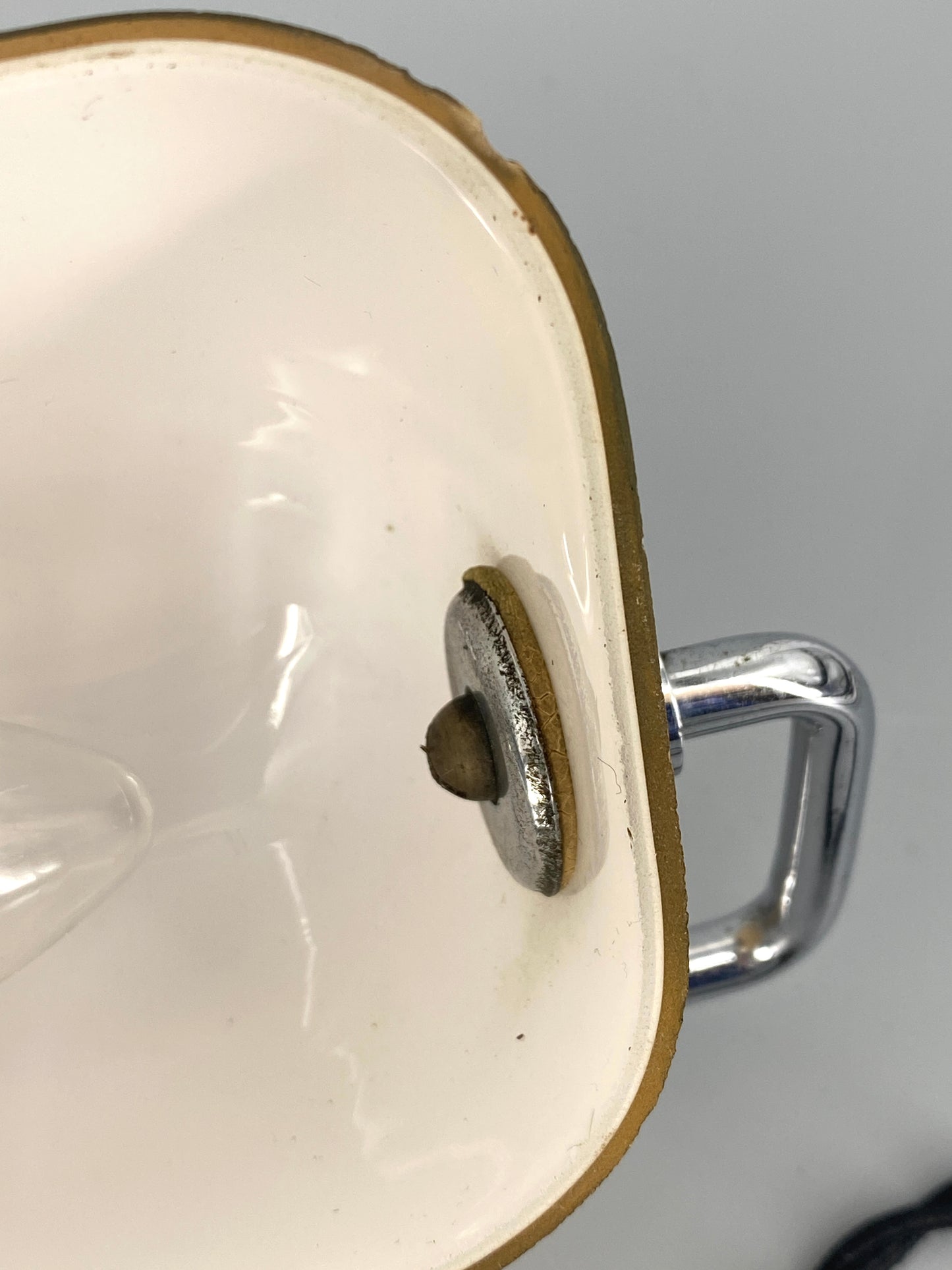 Art deco Bankerlampe, mit Glasschirm, vernickelt, 1920er Jahre