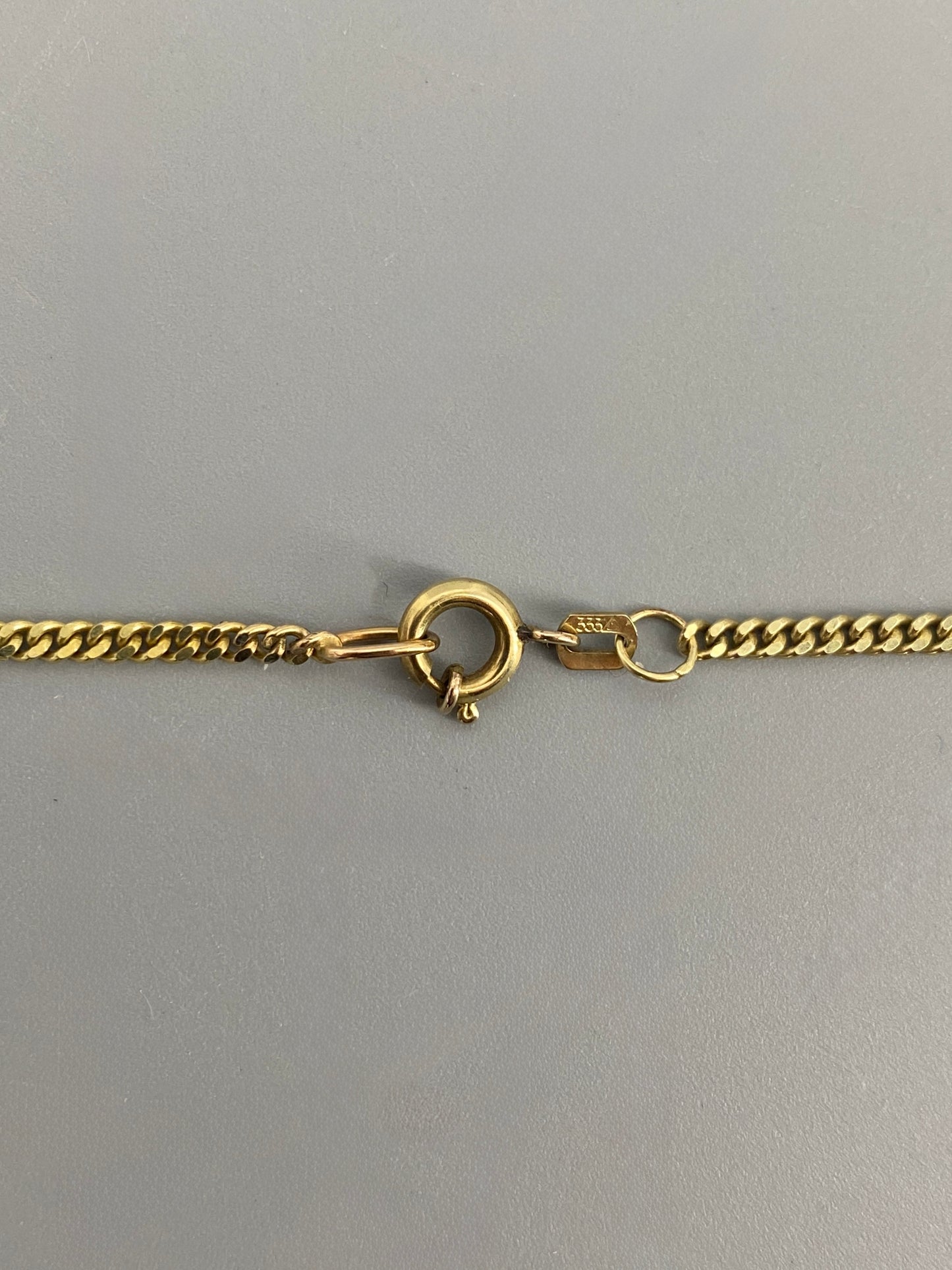 8 Karat Goldkette mit Bernsteinanhänger, Vintage